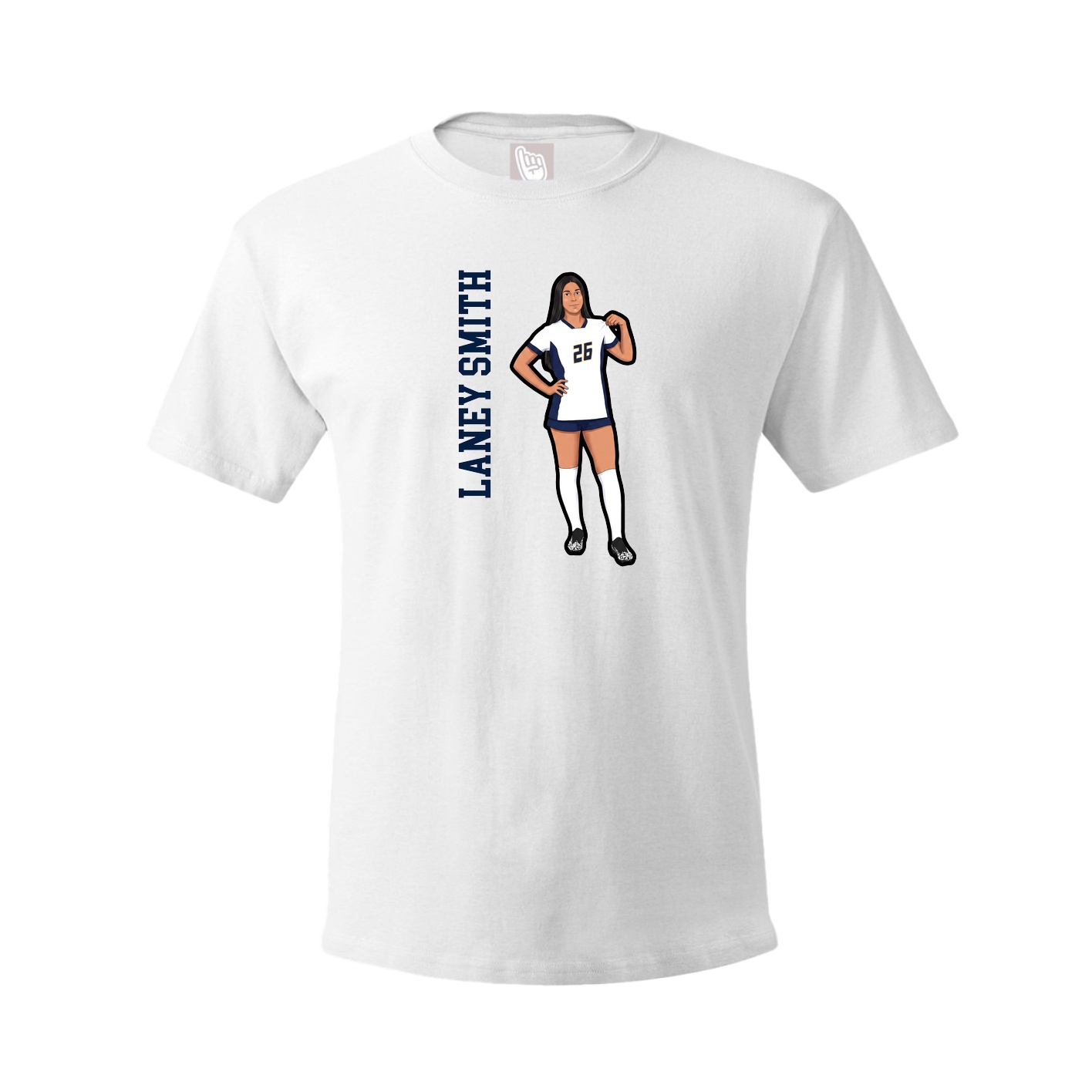 Youth Tee — Name Vertical in White