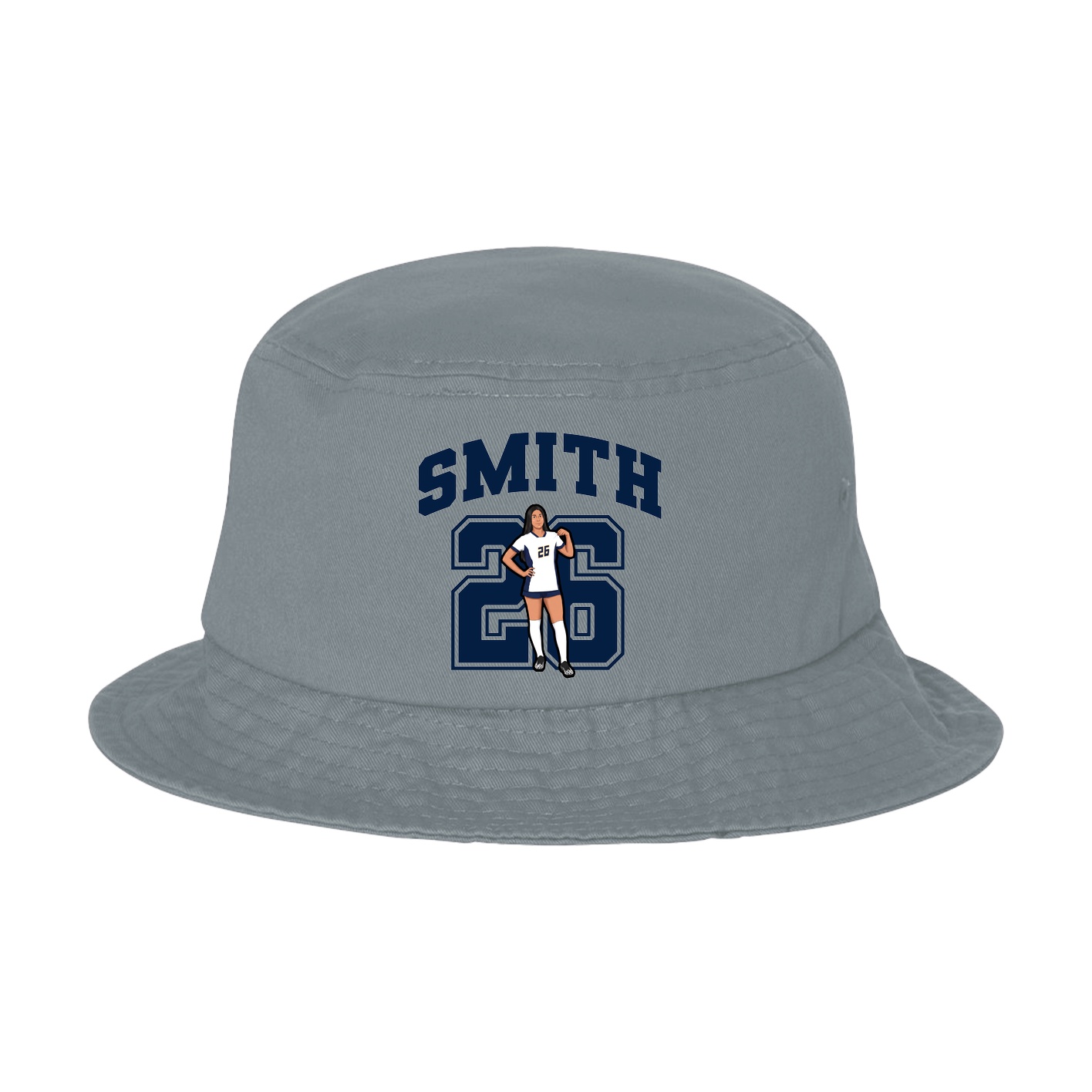 Bucket Cap — Number in Grey