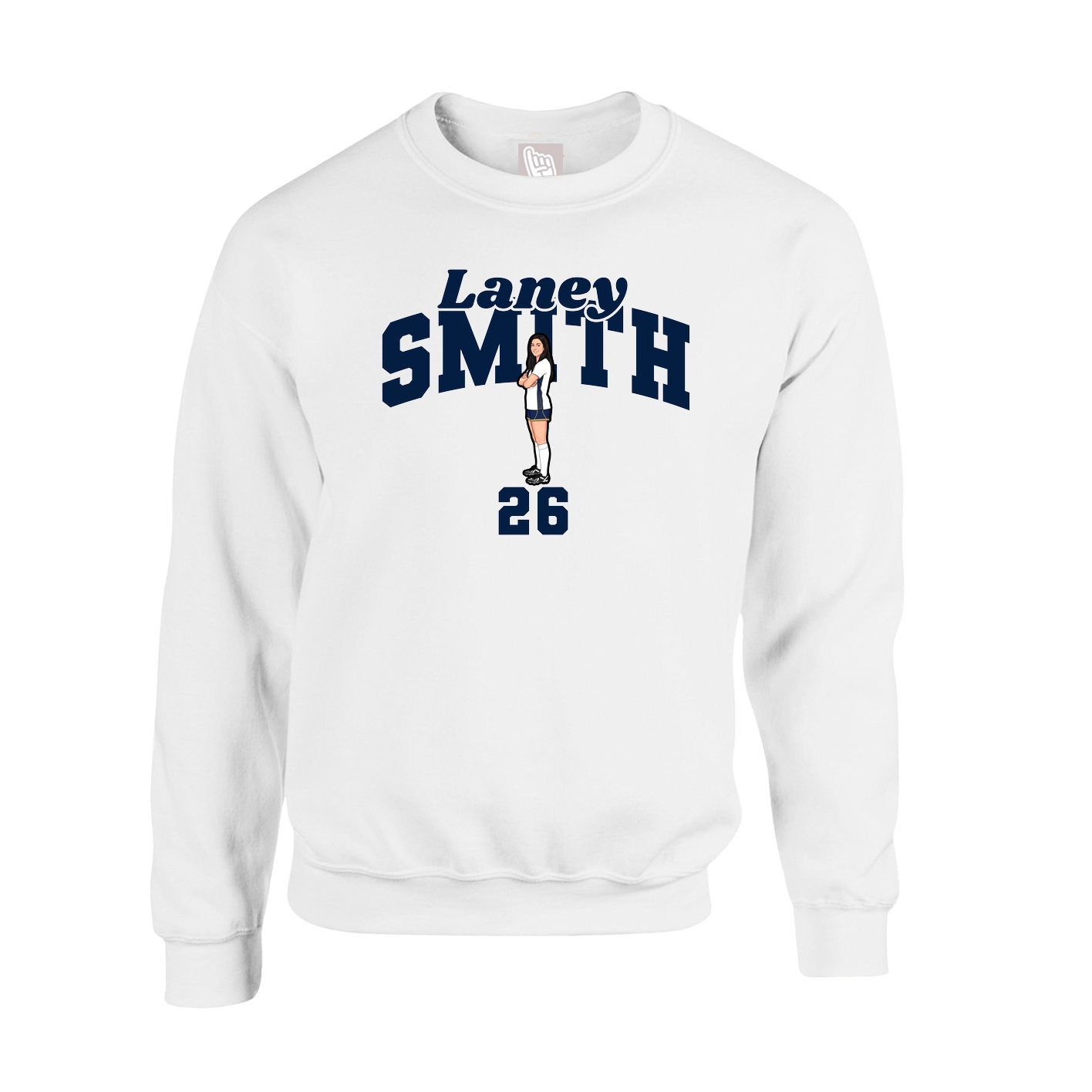 Fleece Crew — Signature Arch in White