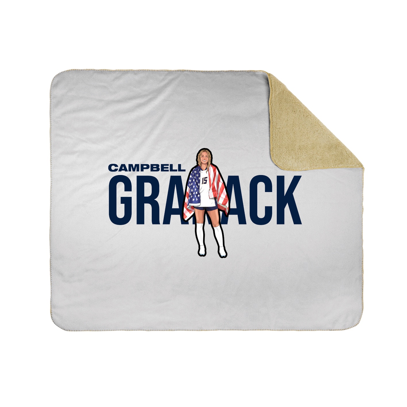 Throw Blanket — Player Name in White
