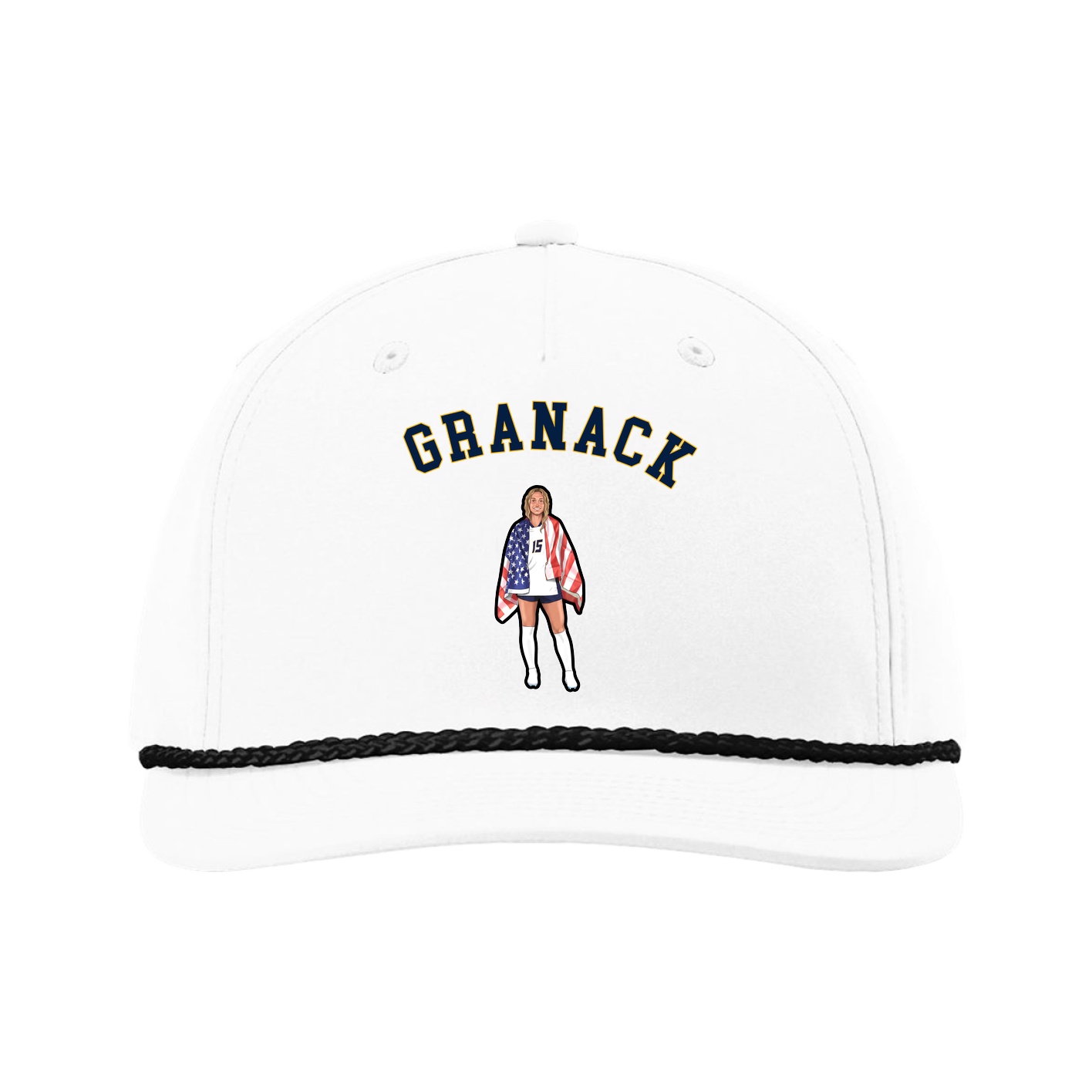 Five-Panel Classic Rope Cap — Shirsey Arch in White