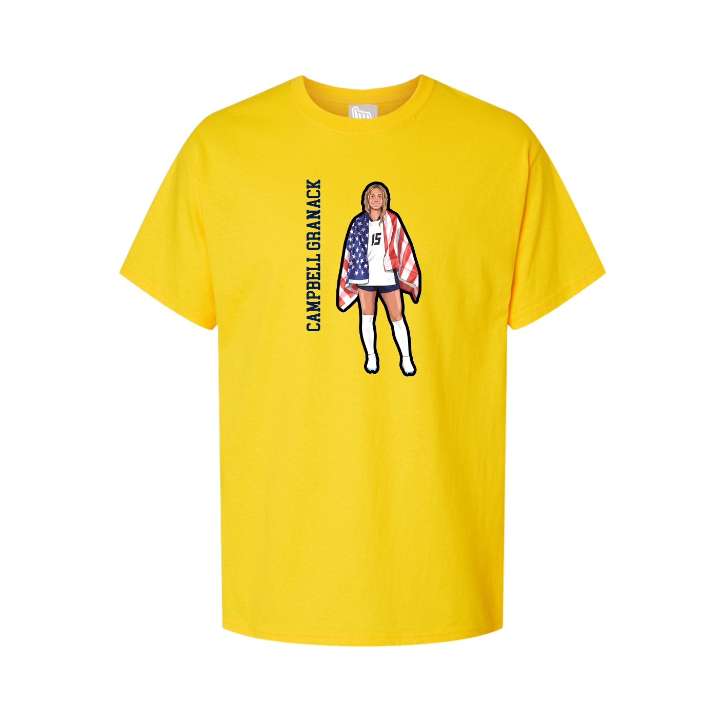 Youth Tee — Name Vertical in Gold