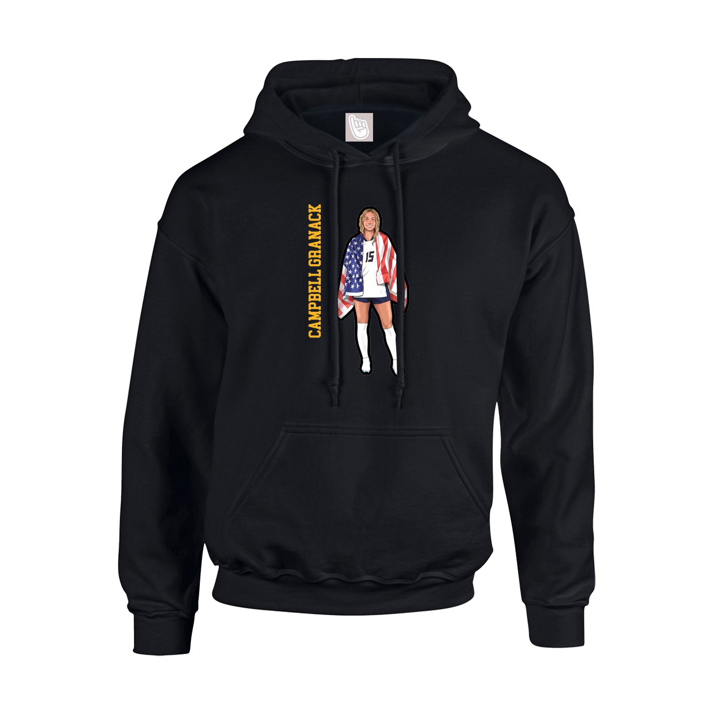 Youth Hoodie — Name Vertical in Black