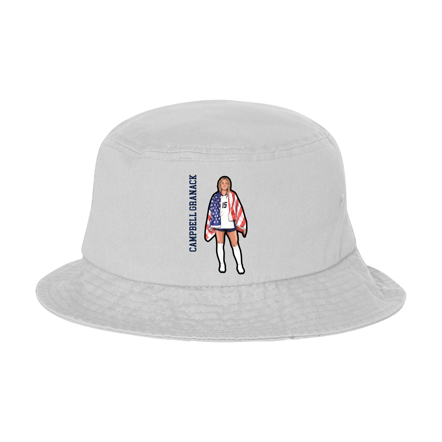 Bucket Cap — Name Vertical in White