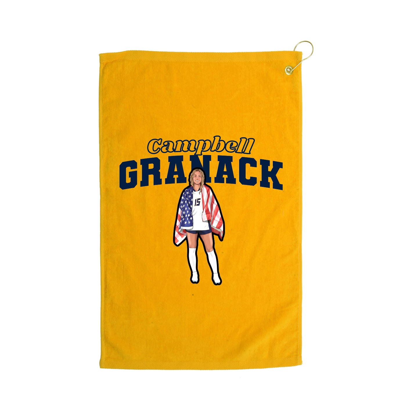 Golf Towel — Name Arch in Gold