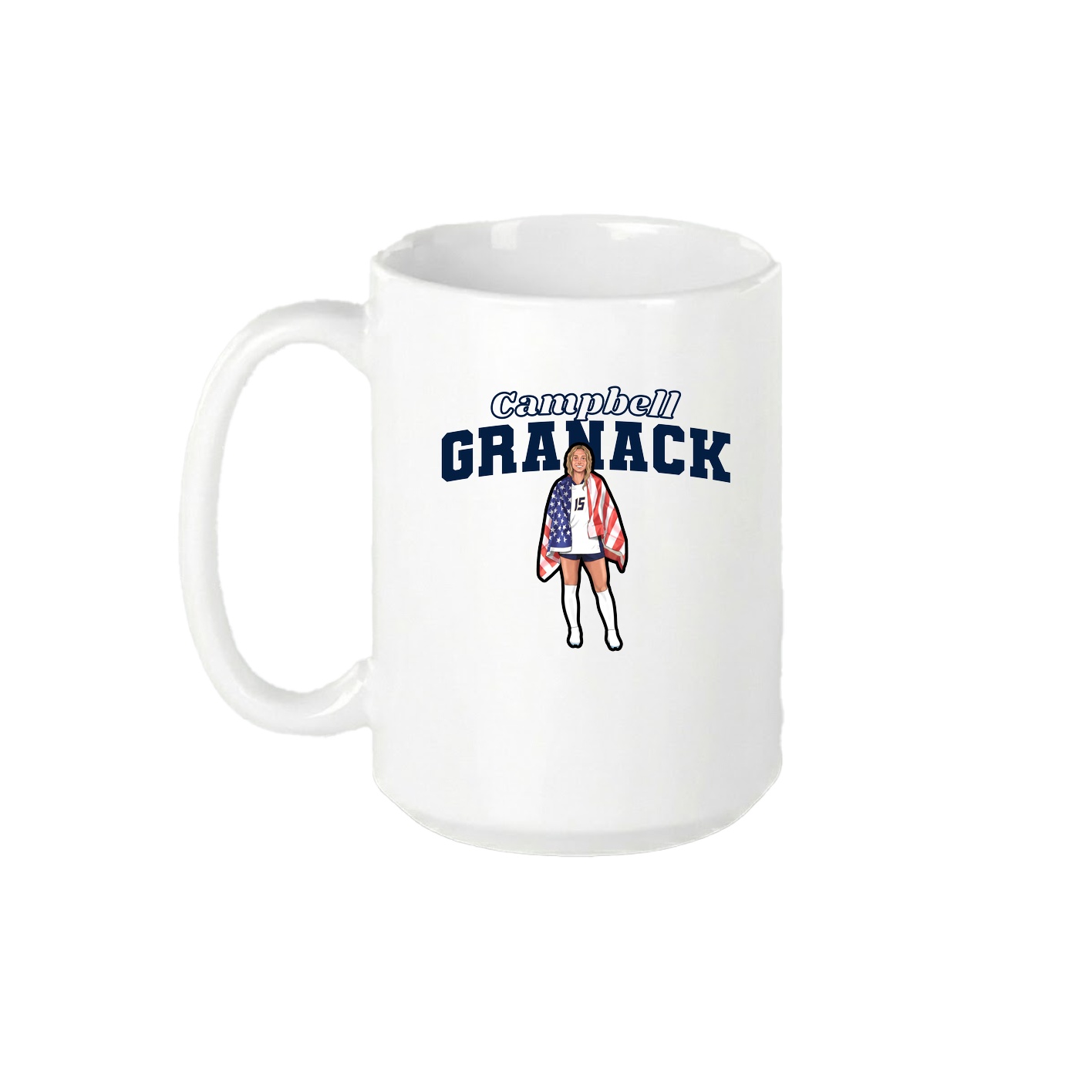 15oz Coffee Mug — Name Arch in White
