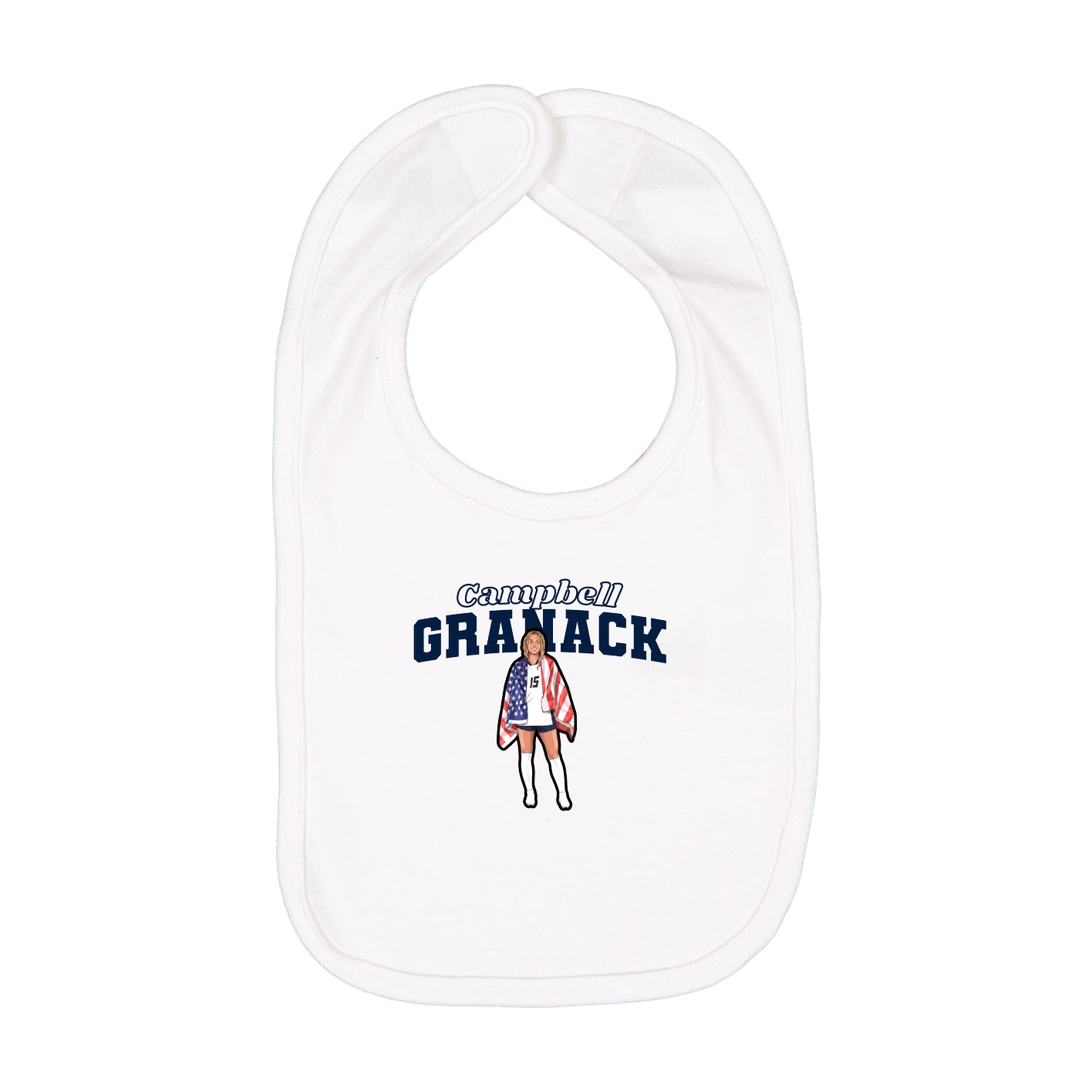 Infant Bib — Name Arch in White