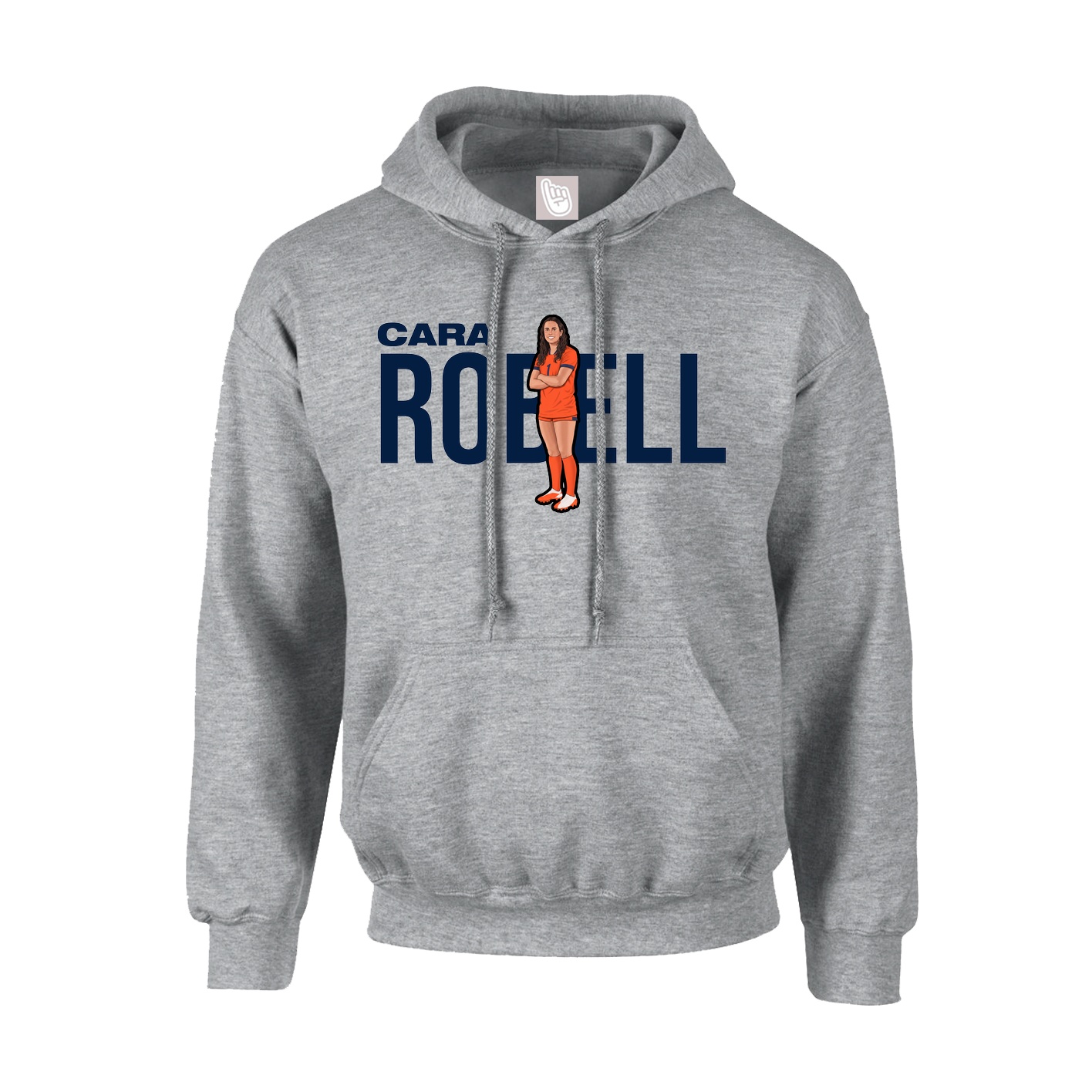 Youth Hoodie — Player Name in Grey