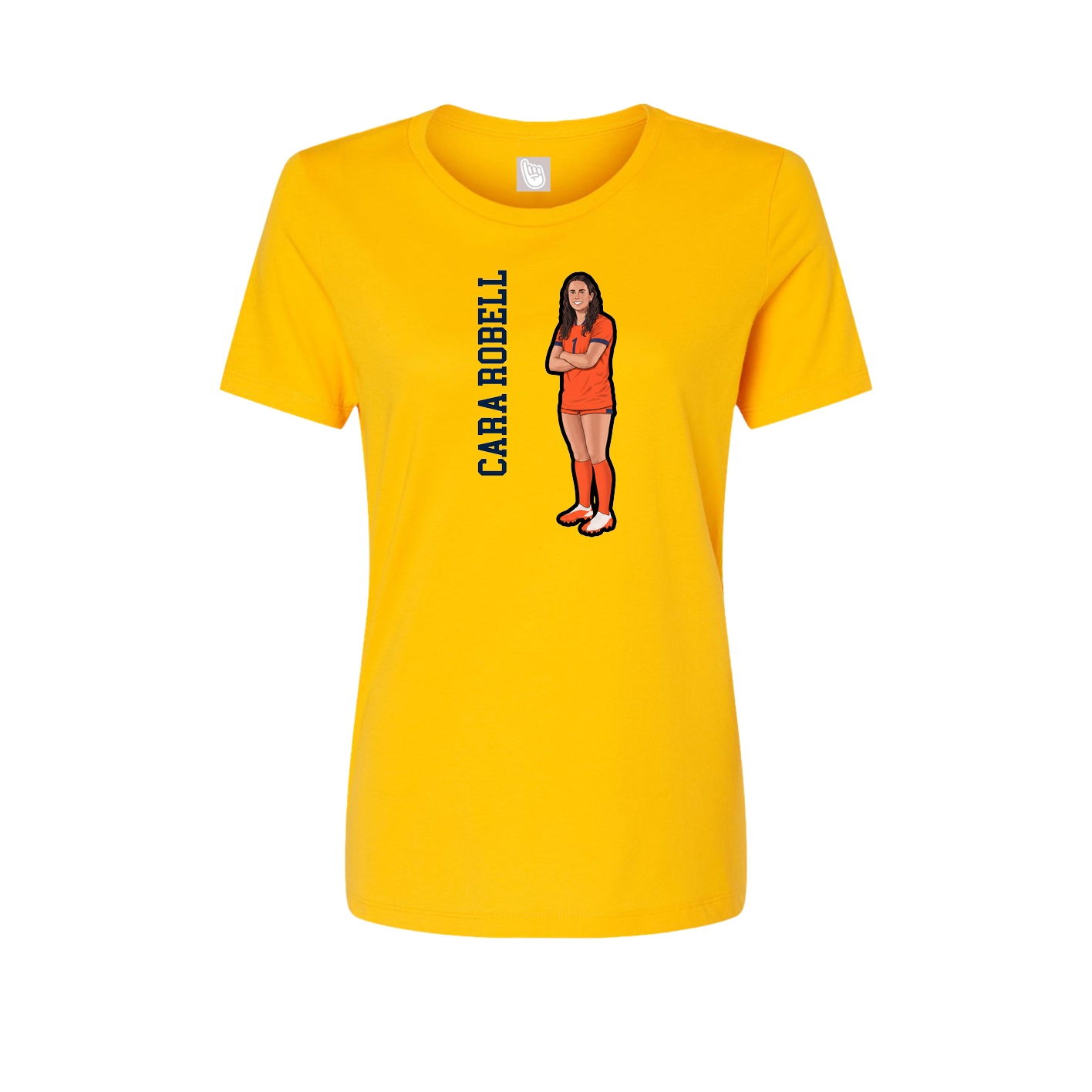 Fitted Women's Tee — Name Vertical in Gold