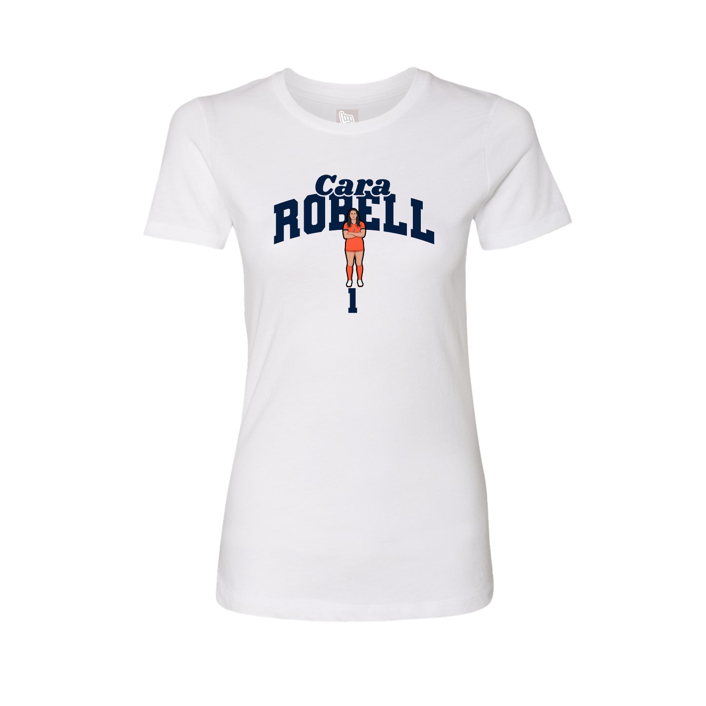 Fitted Women's Tee — Signature Arch in White