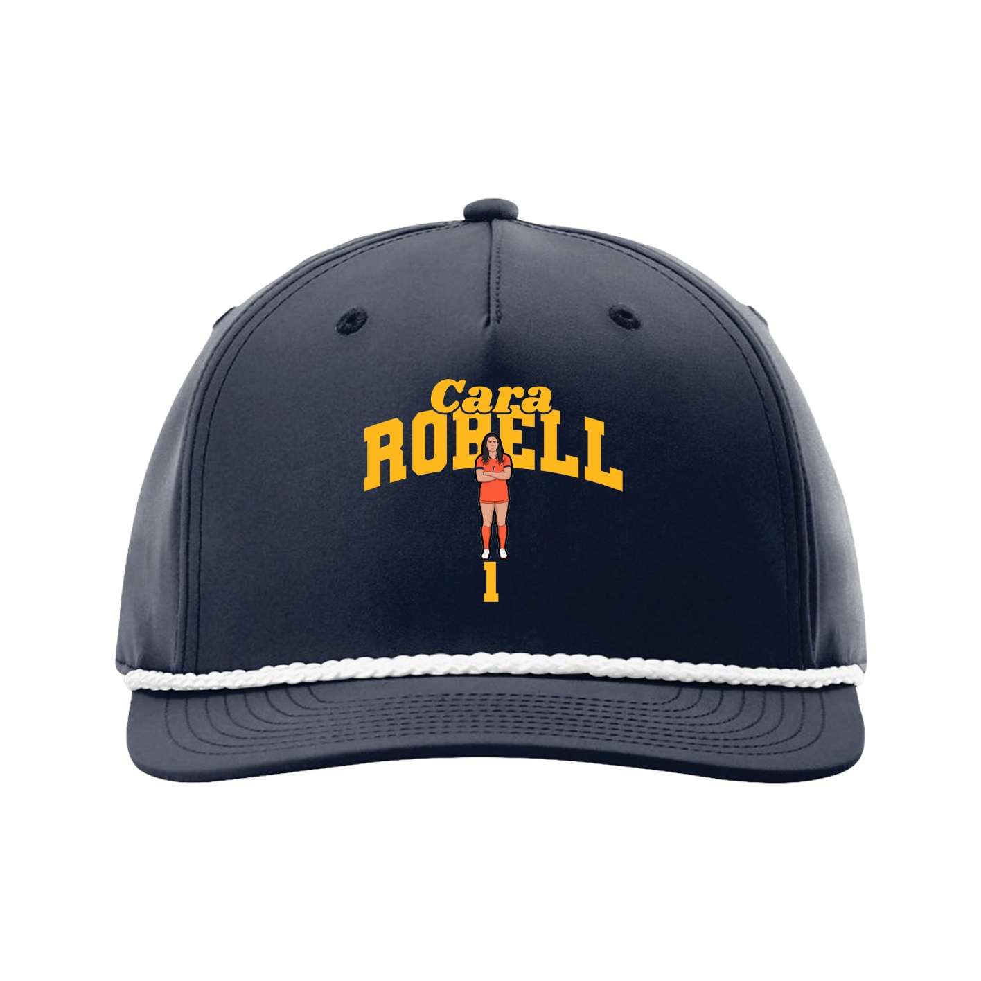 Five-Panel Classic Rope Cap — Signature Arch in Navy
