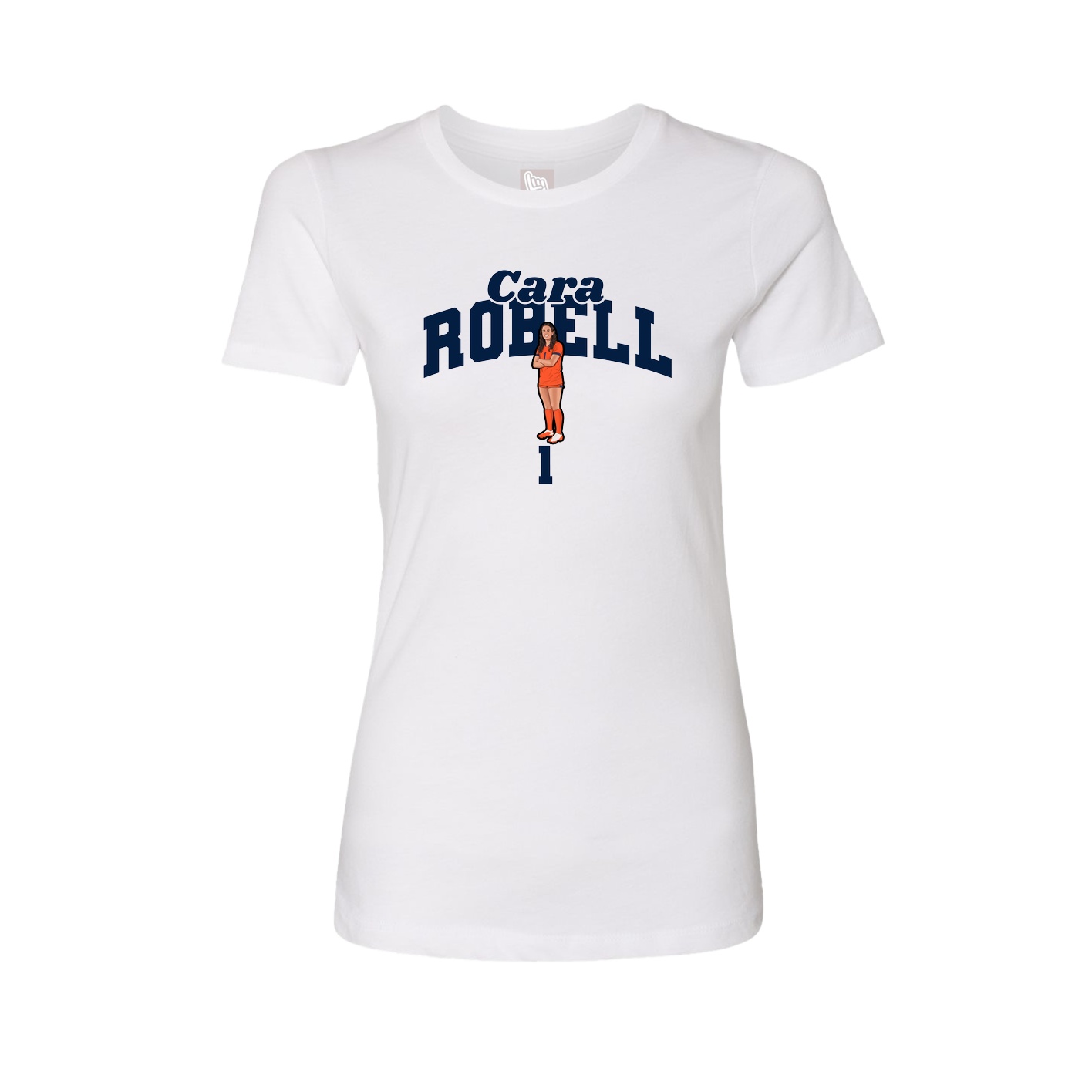 Fitted Women's Tee — Signature Arch in White