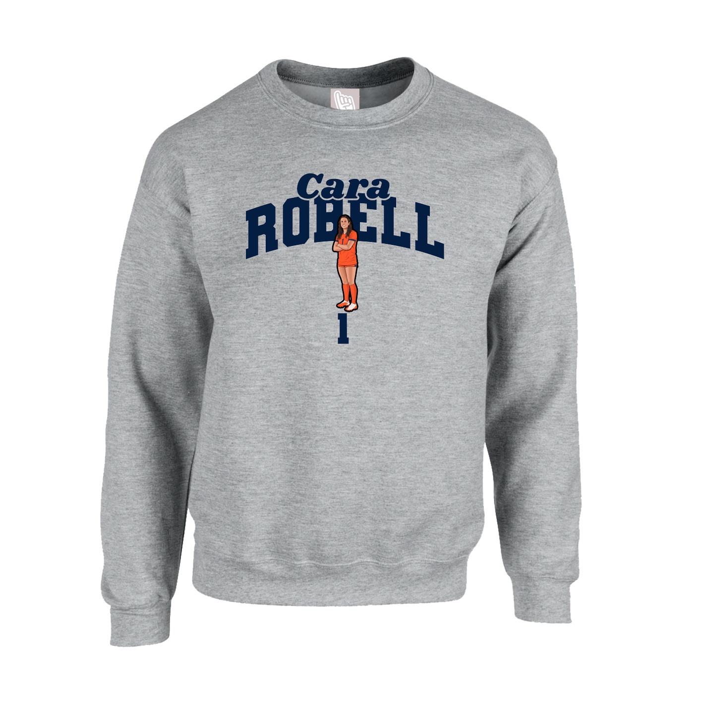 Fleece Crew — Signature Arch in Grey