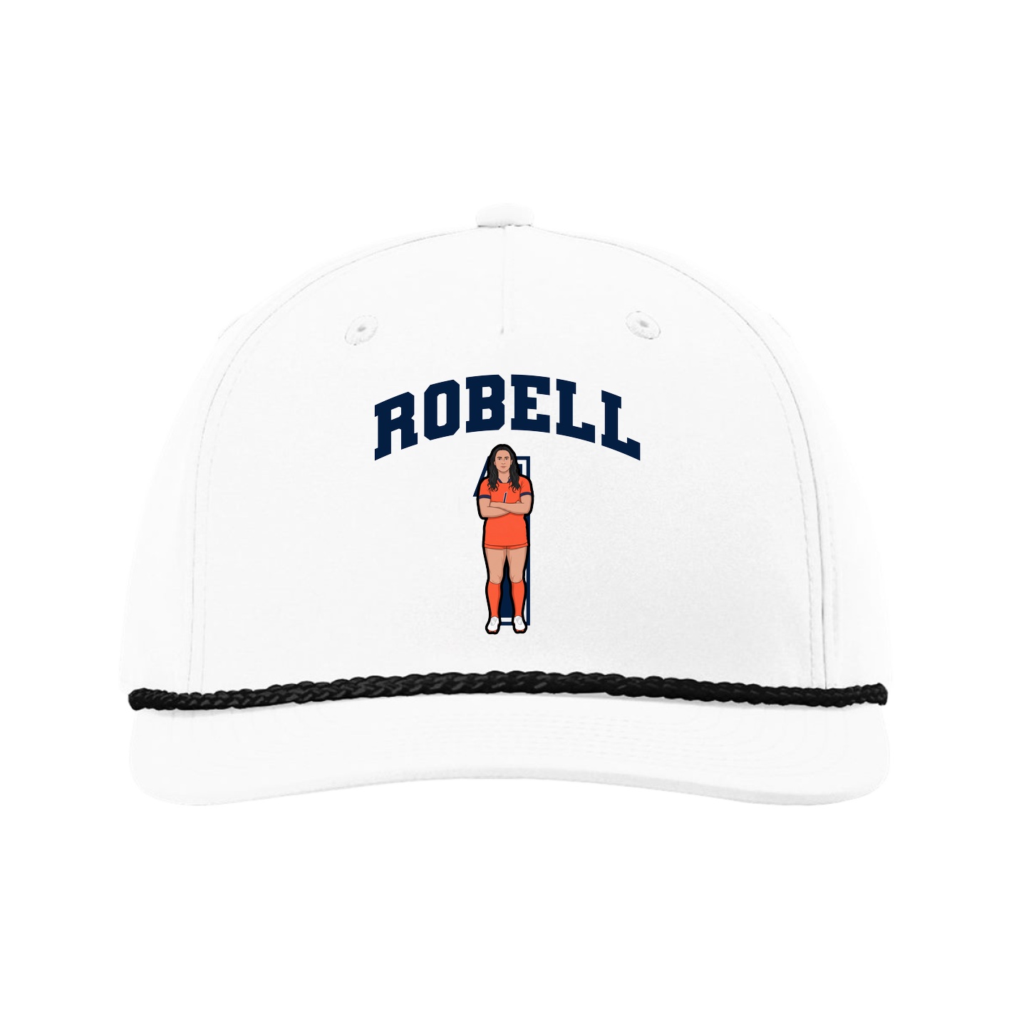 Five-Panel Classic Rope Cap — Number in White