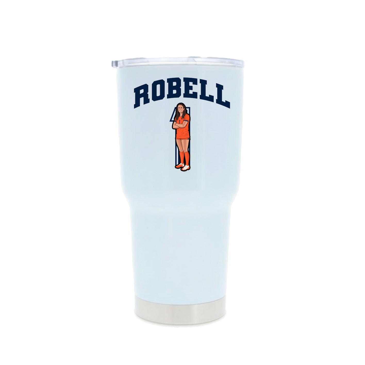 30oz Stainless Steel Tumbler — Number in White