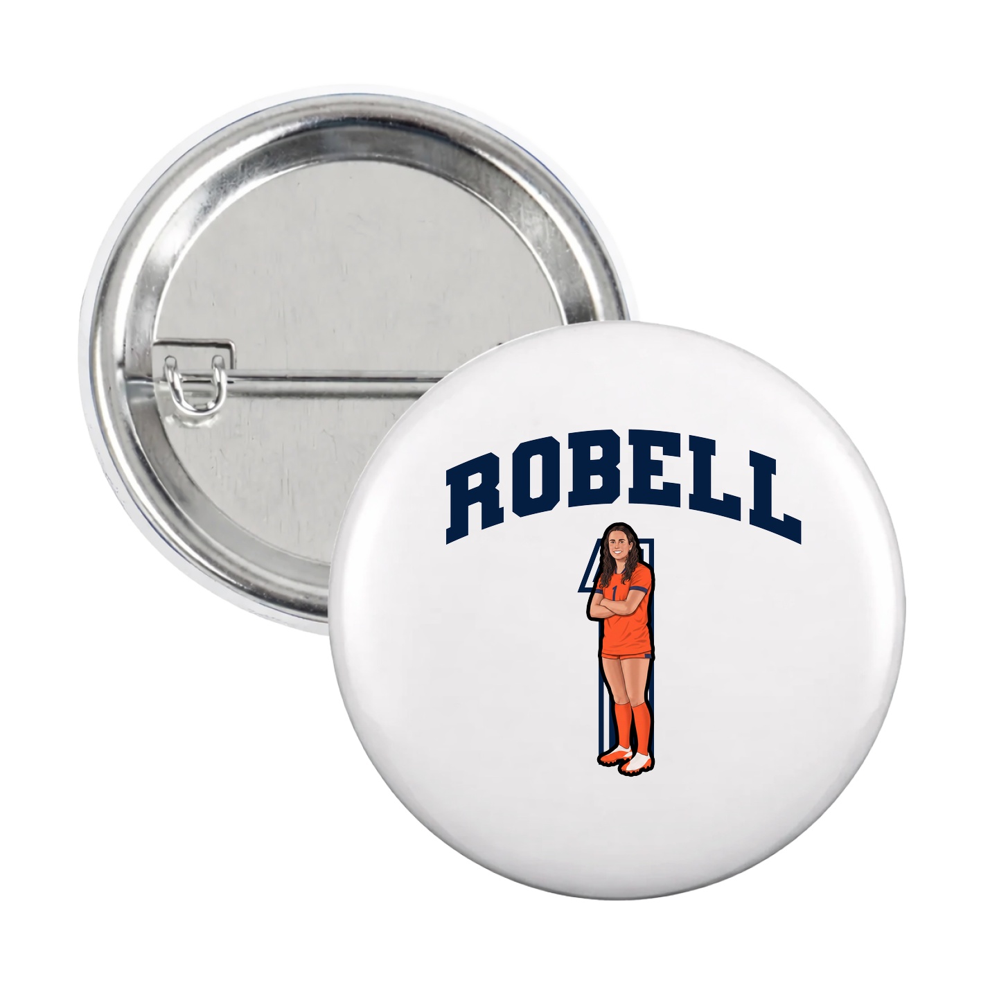 Game Day Button — Number in White