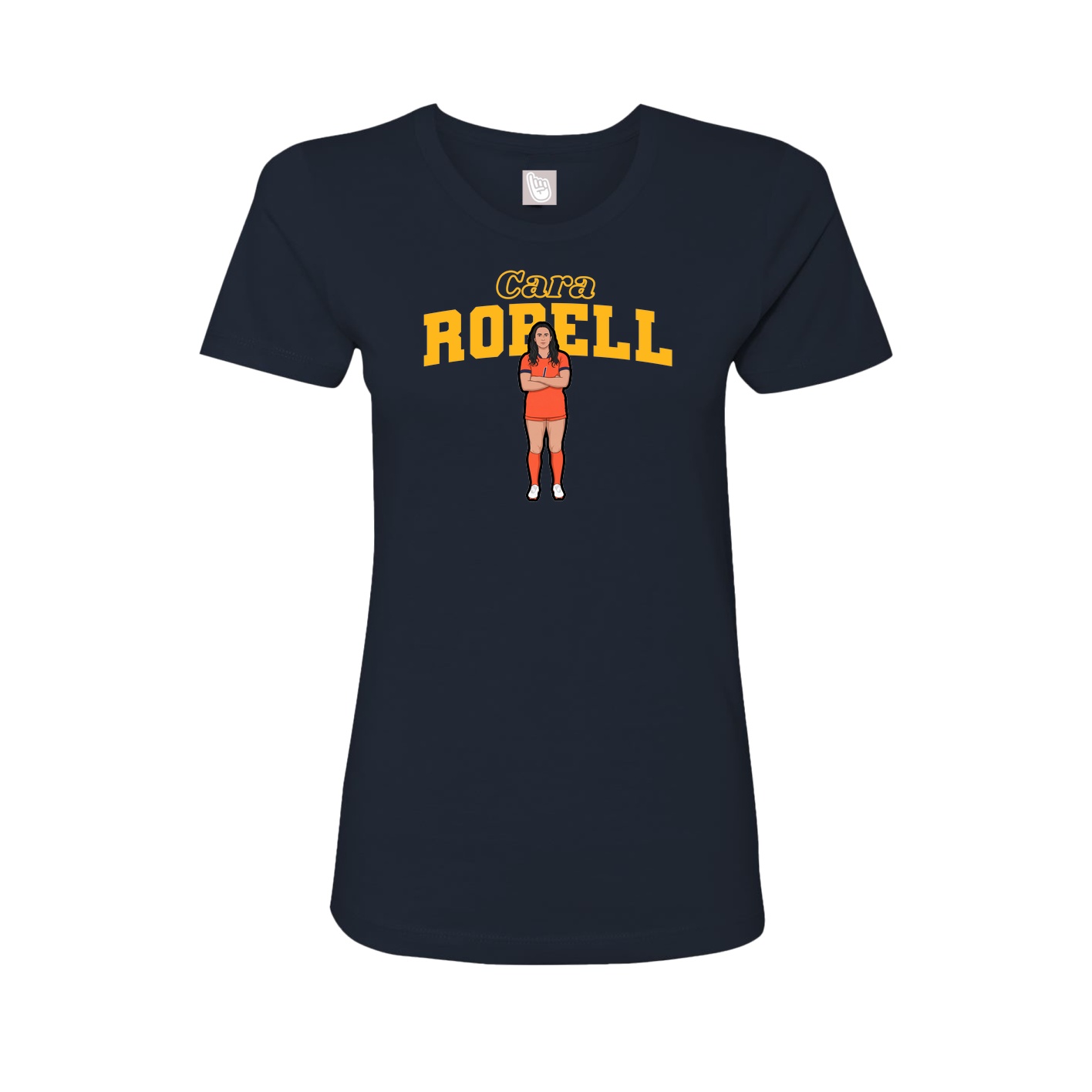 Fitted Women's Tee — Name Arch in Navy
