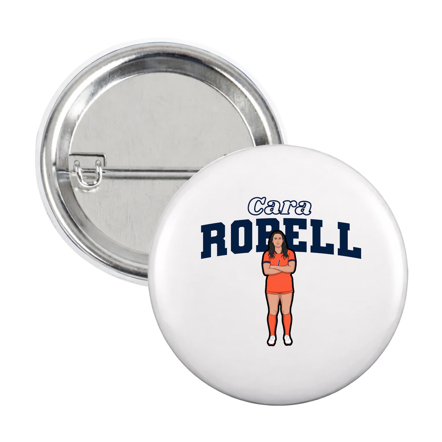 Game Day Button — Name Arch in White