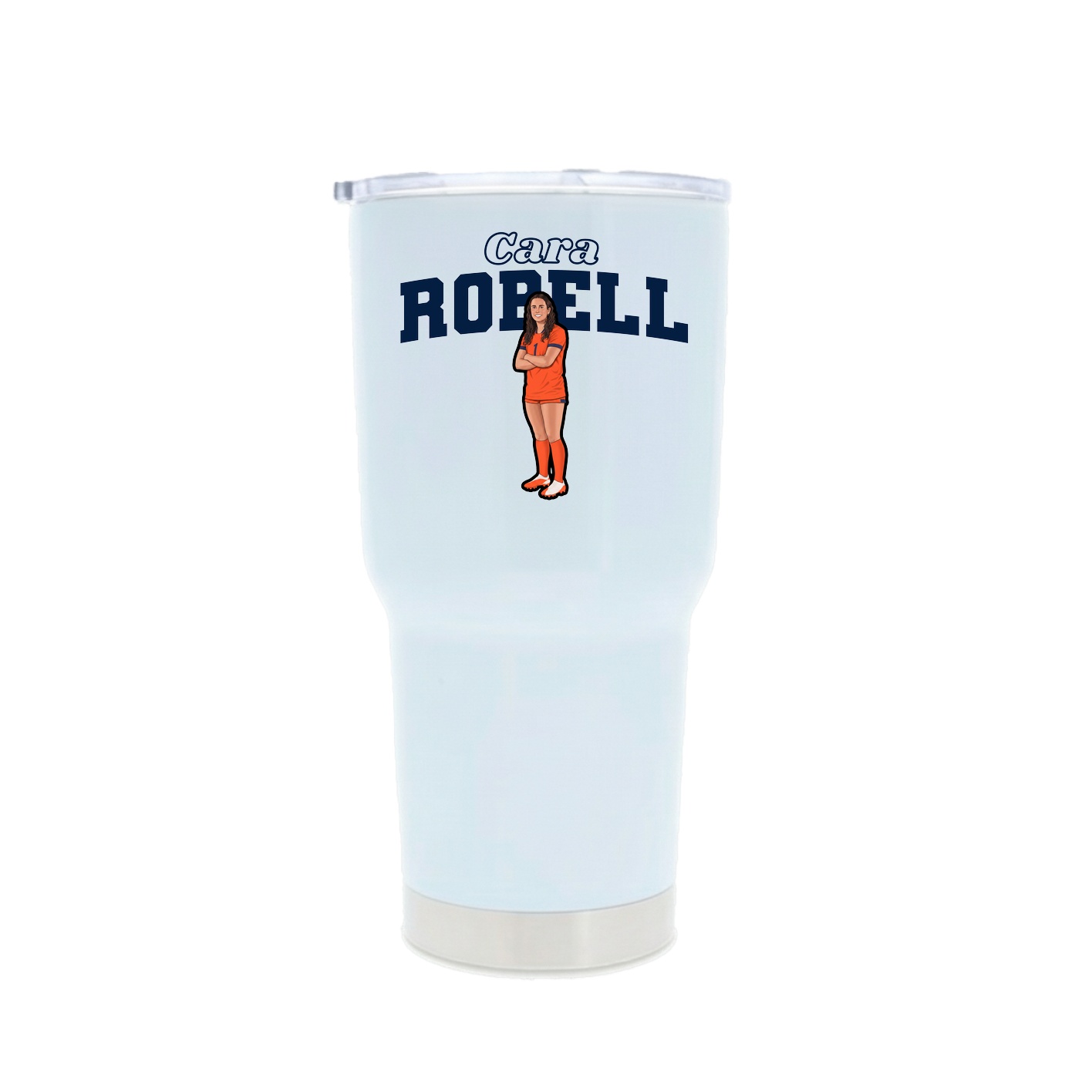 30oz Stainless Steel Tumbler — Name Arch in White