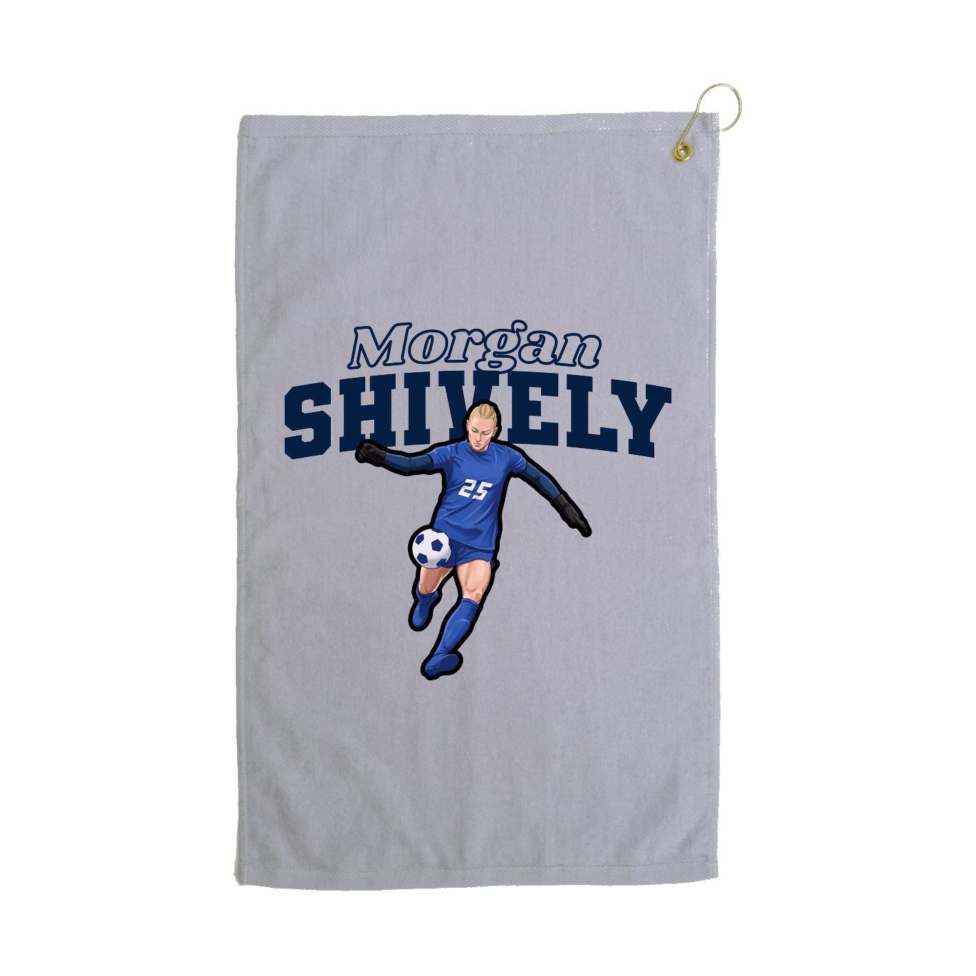 Golf Towel — Name Arch in Grey