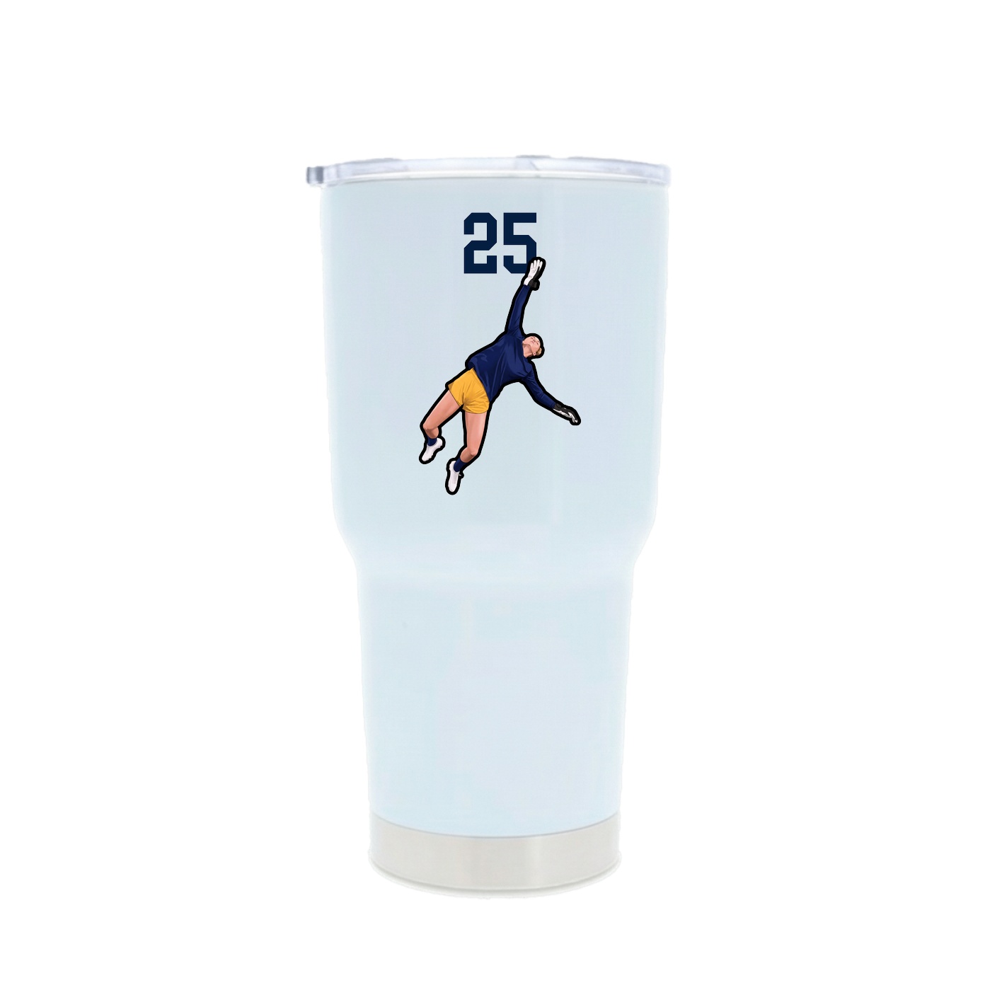 30oz Stainless Steel Tumbler — Number Top in White