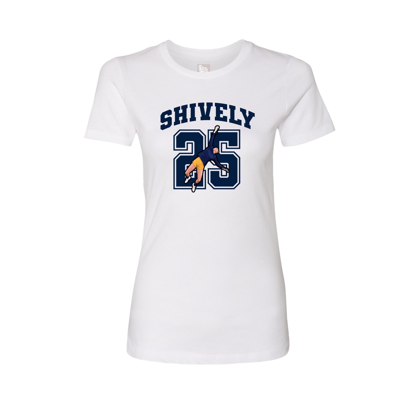 Fitted Women's Tee — Number in White