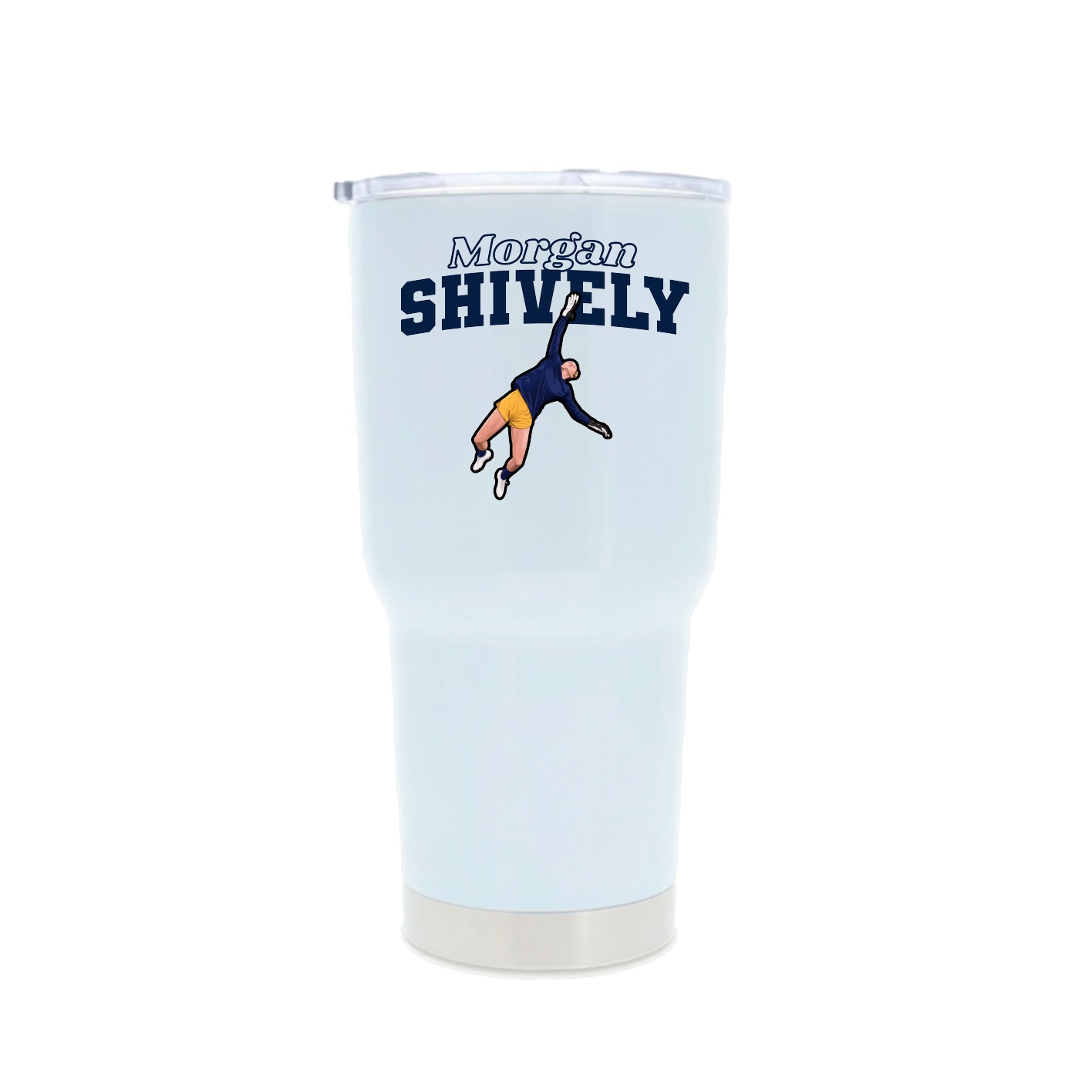 30oz Stainless Steel Tumbler — Name Arch in White