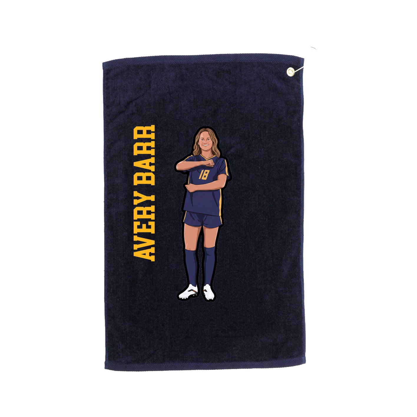 Golf Towel — Name Vertical in Navy