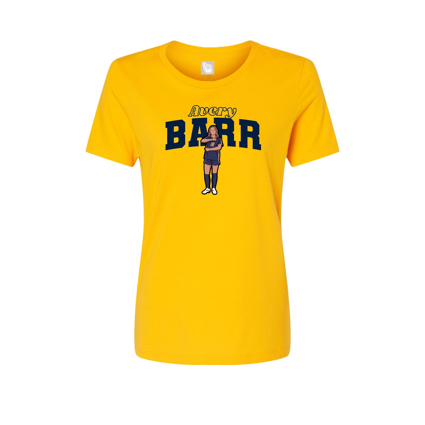 Fitted Women's Tee — Name Arch in Gold