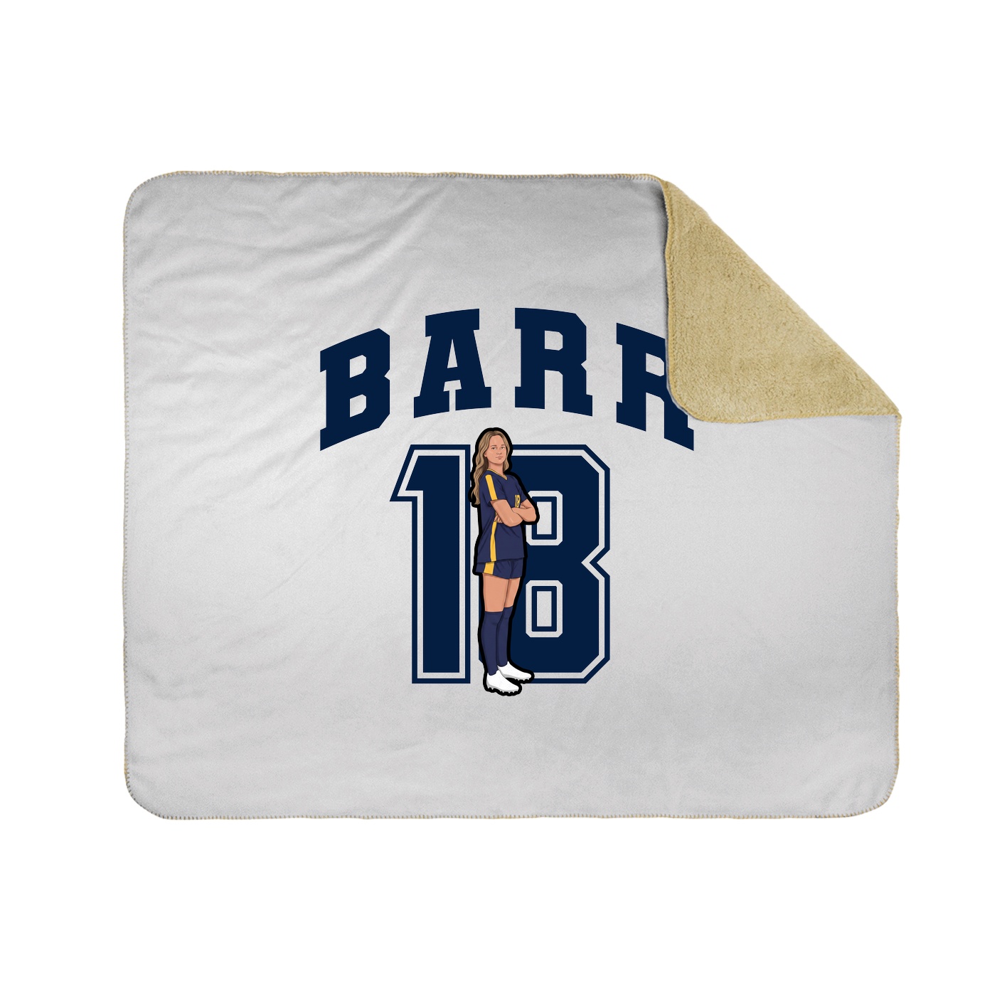 Throw Blanket — Number in White