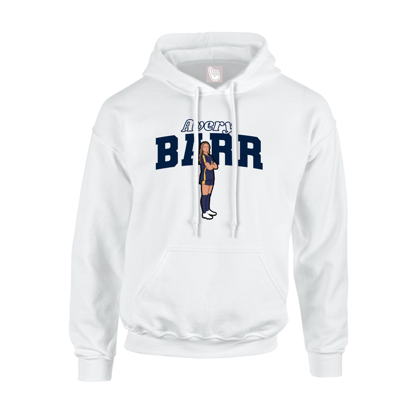 Hoodie — Name Arch in White