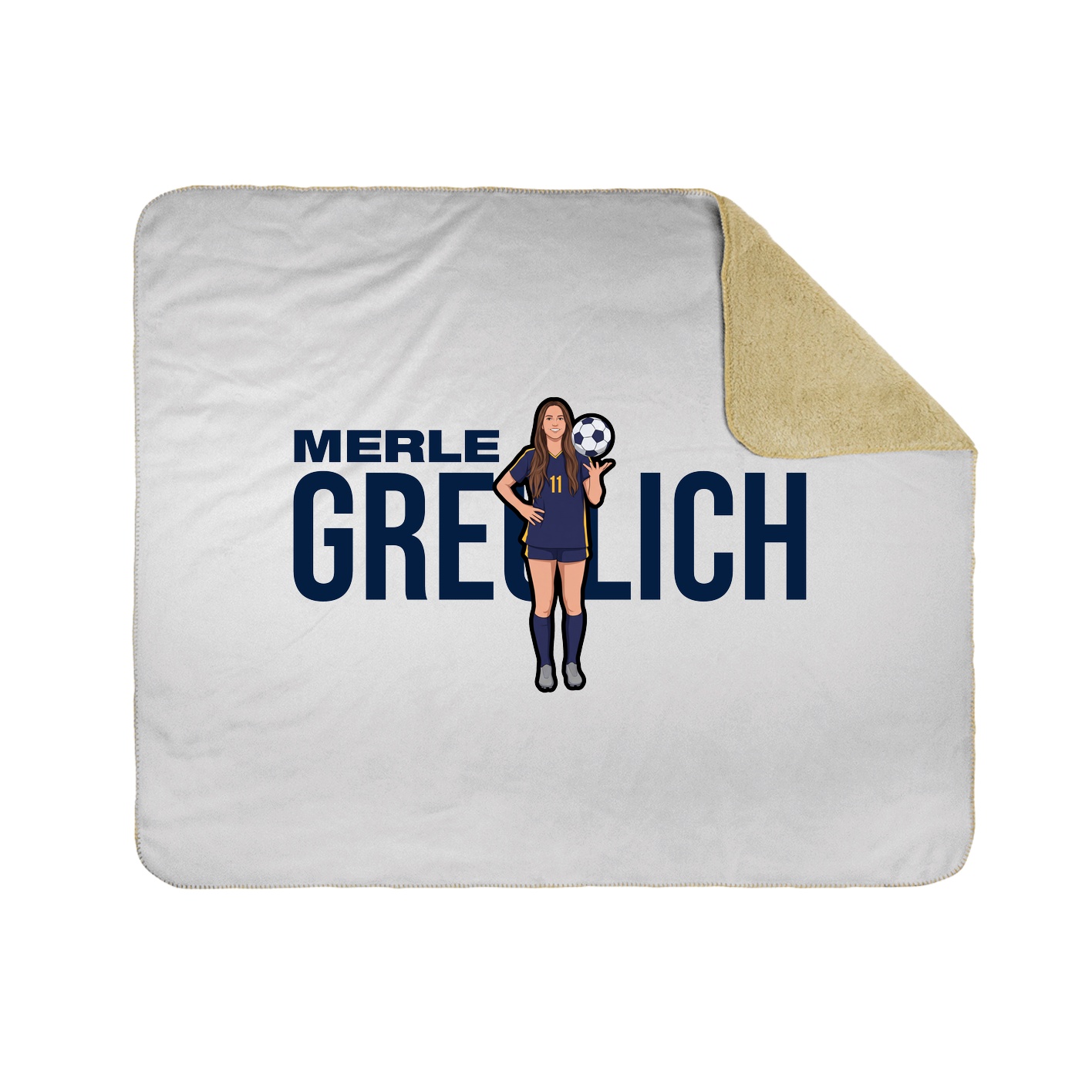 Throw Blanket — Player Name in White