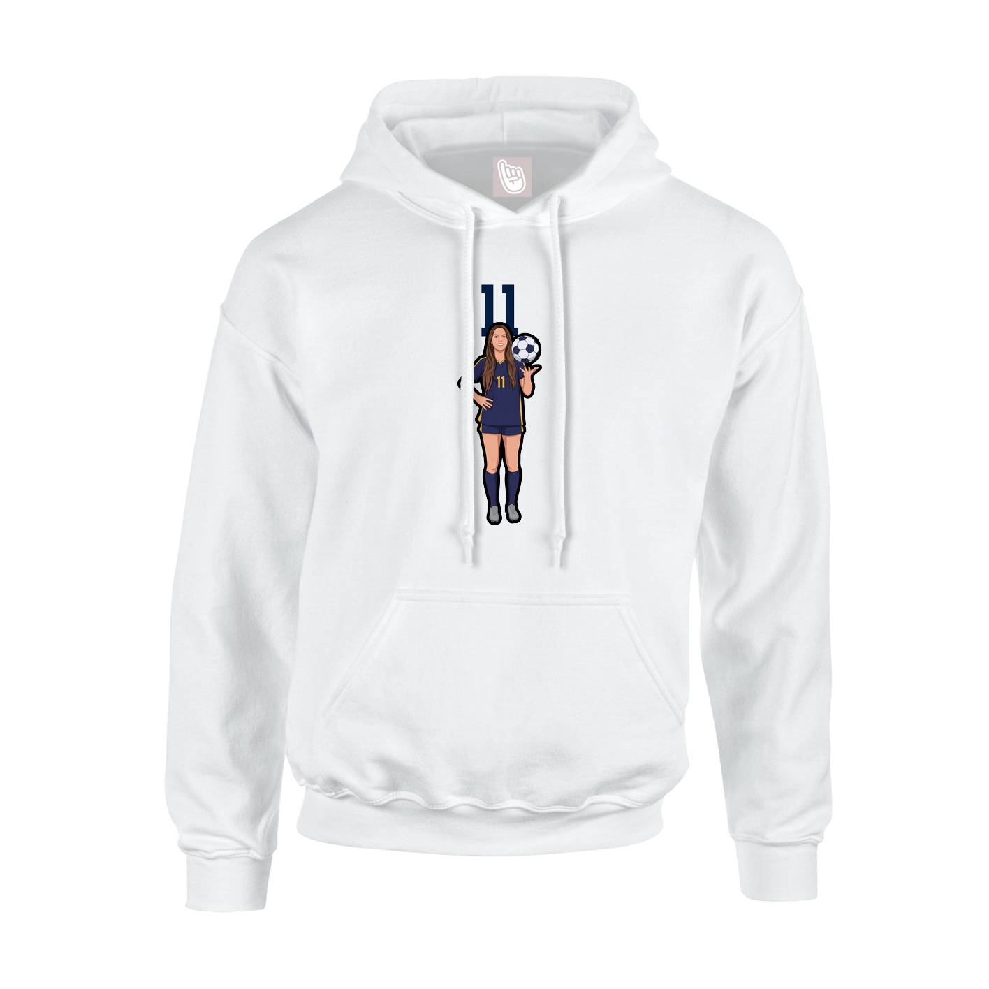 Youth Hoodie — Number Top in White