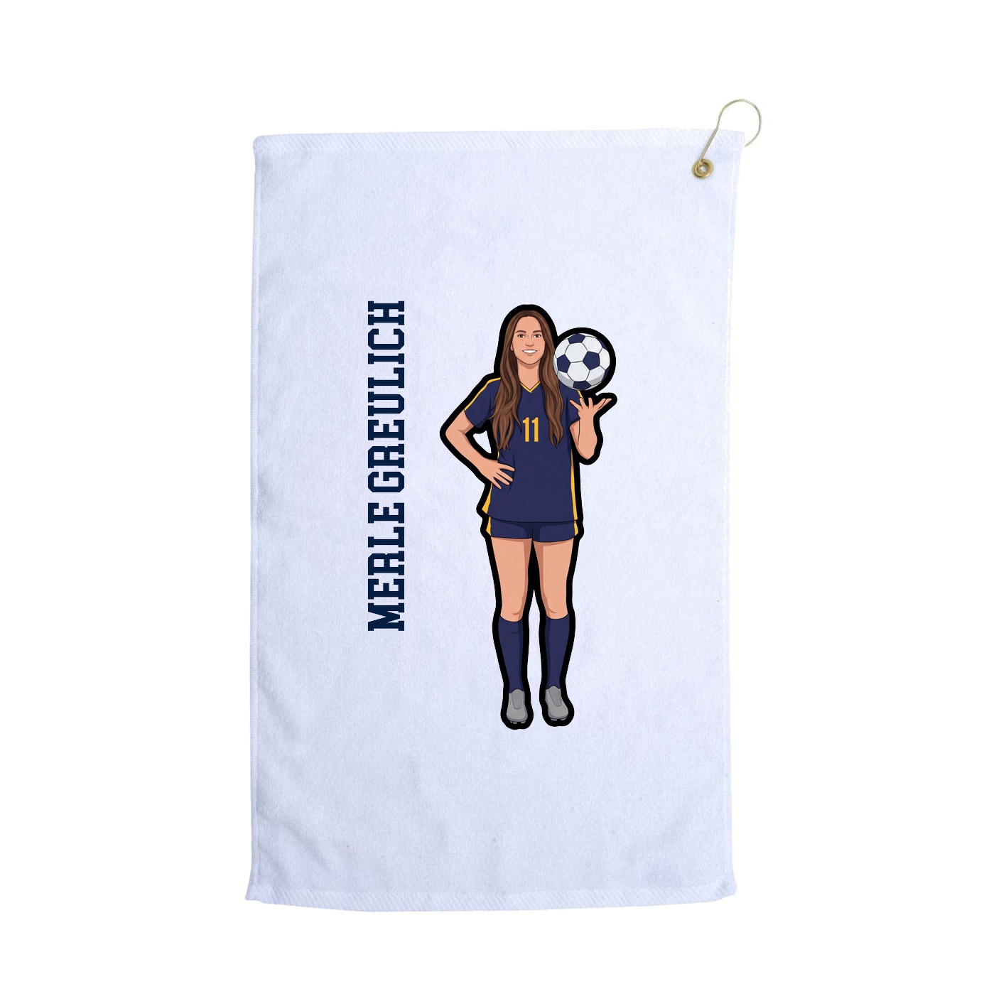 Golf Towel — Name Vertical in White