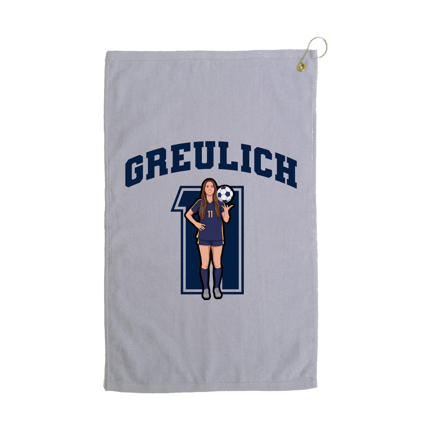 Golf Towel — Number in Grey