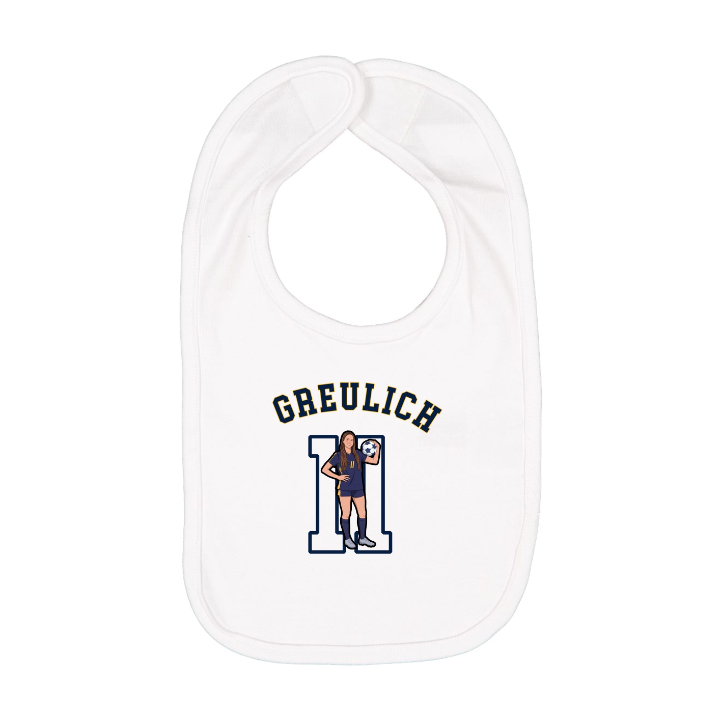 Infant Bib — Shirsey Arch in White