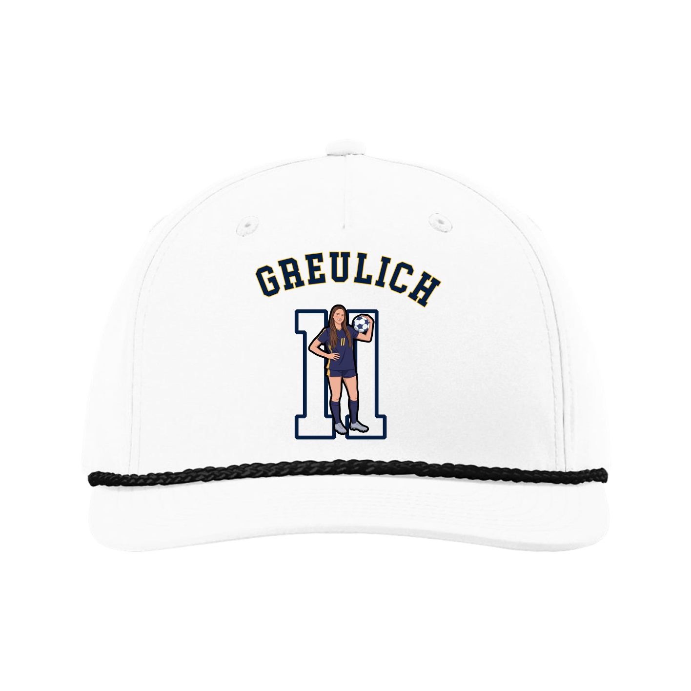 Five-Panel Classic Rope Cap — Shirsey Arch in White