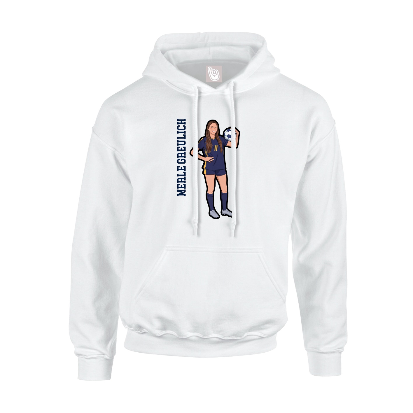 Hoodie — Name Vertical in White