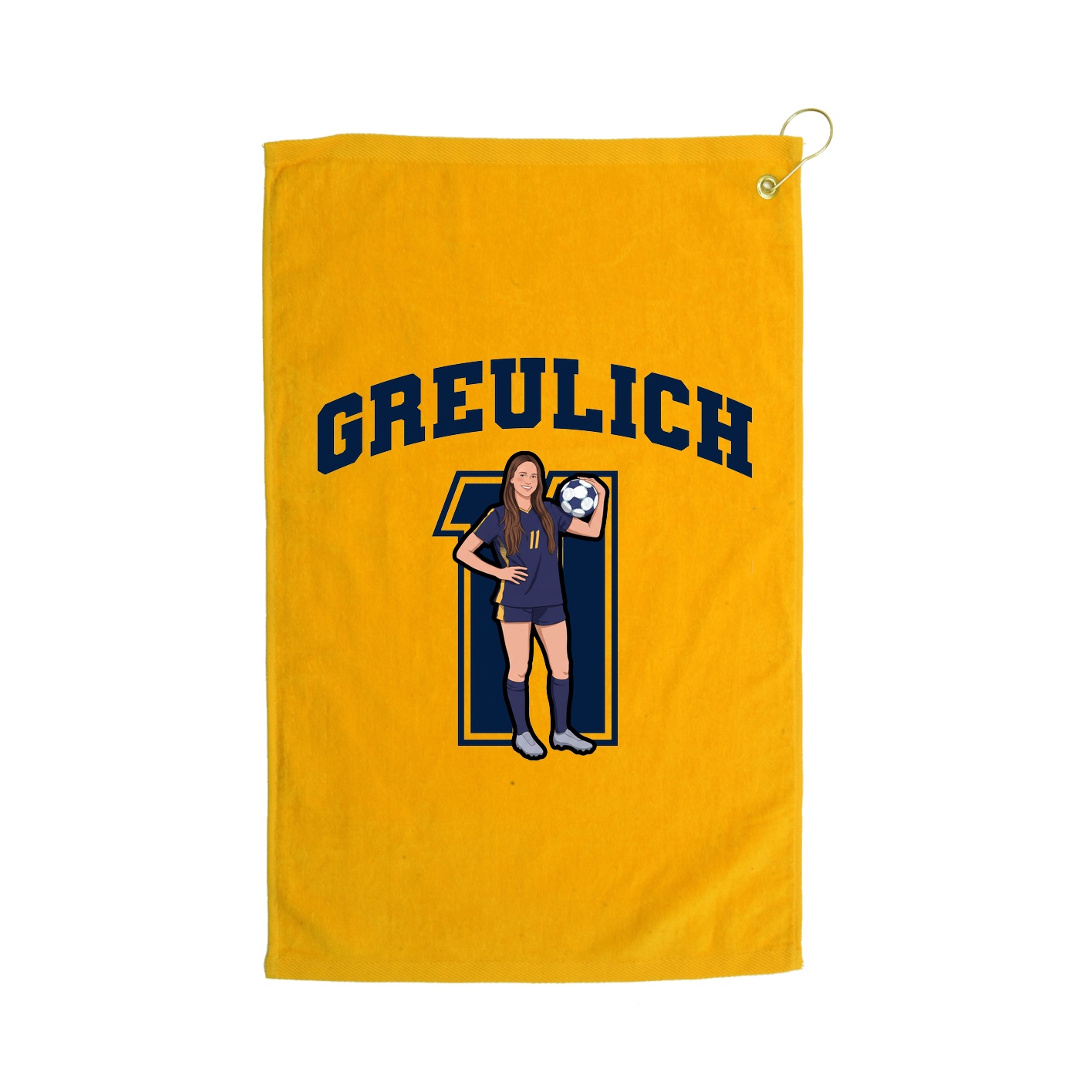 Golf Towel — Number in Gold