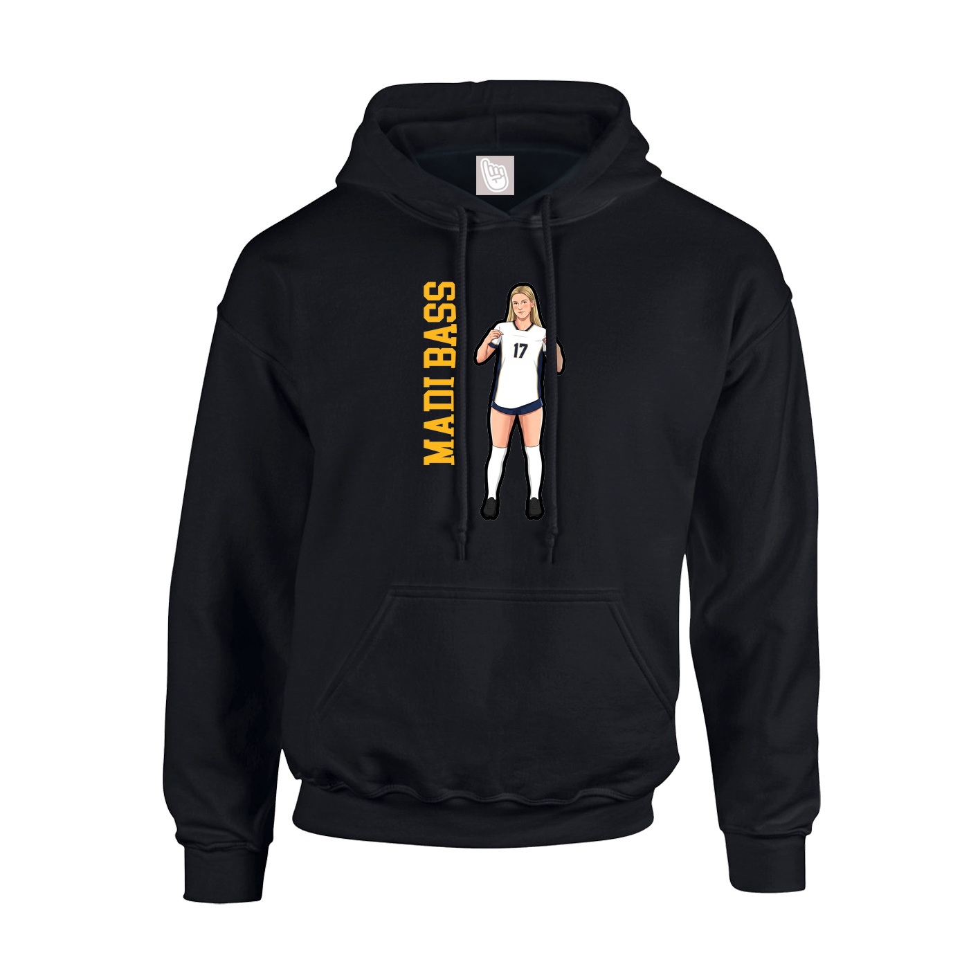 Hoodie — Name Vertical in Black