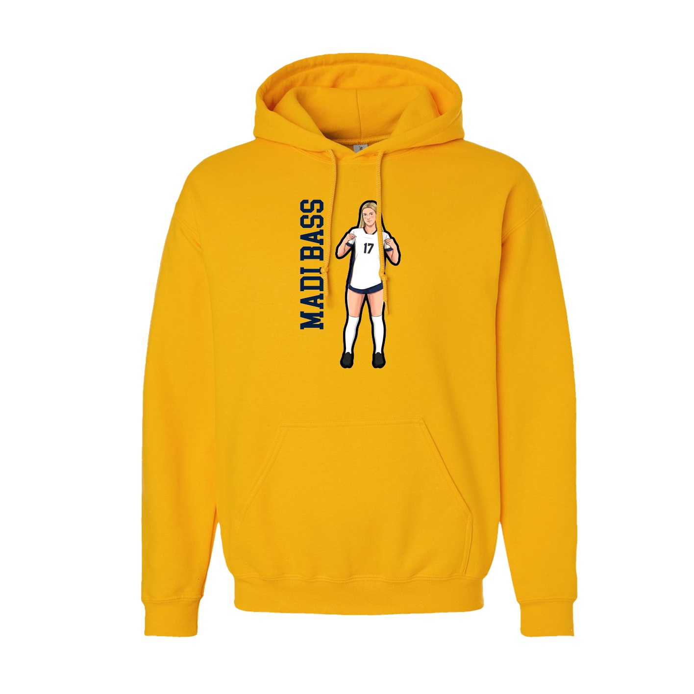 Hoodie — Name Vertical in Gold