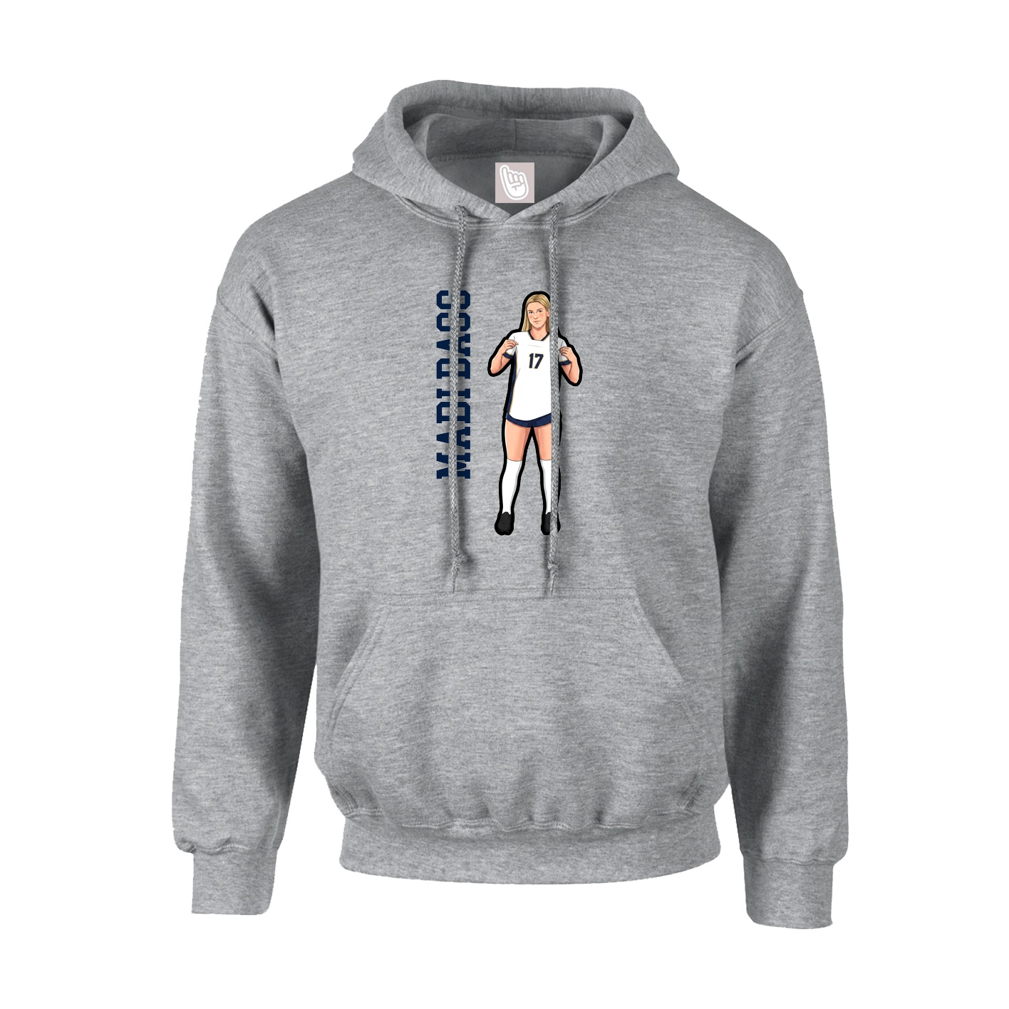 Youth Hoodie — Name Vertical in Grey