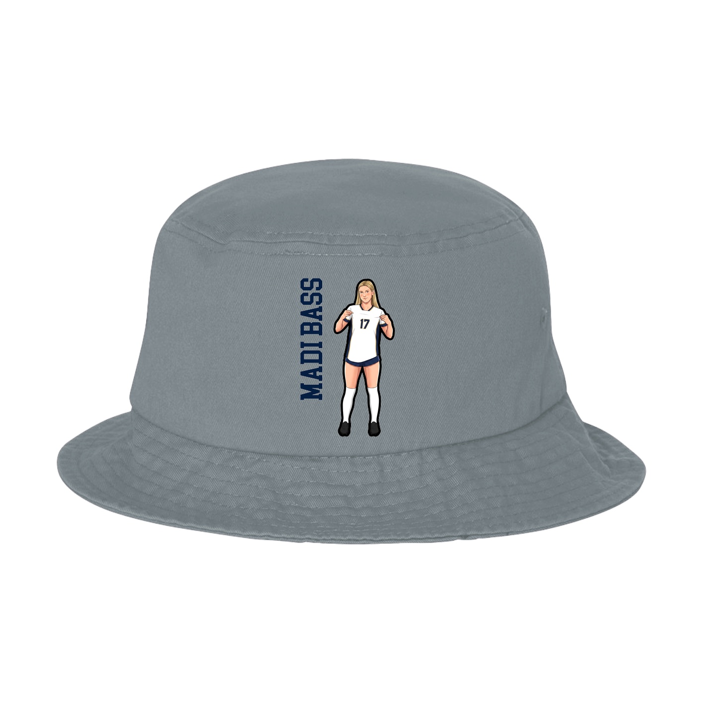 Bucket Cap — Name Vertical in Grey