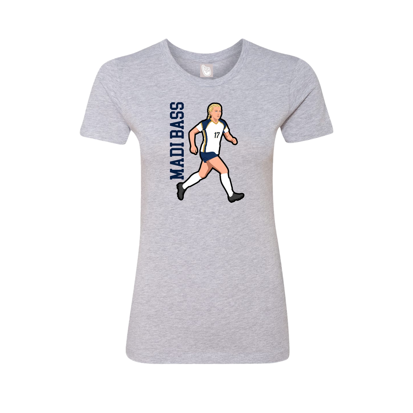 Womens Tee — Name Vertical in Grey