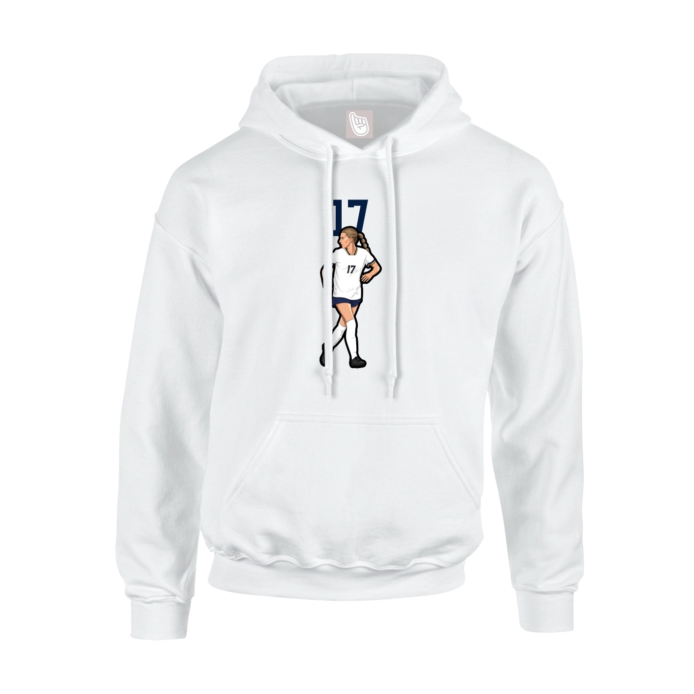 Youth Hoodie — Number Top in White