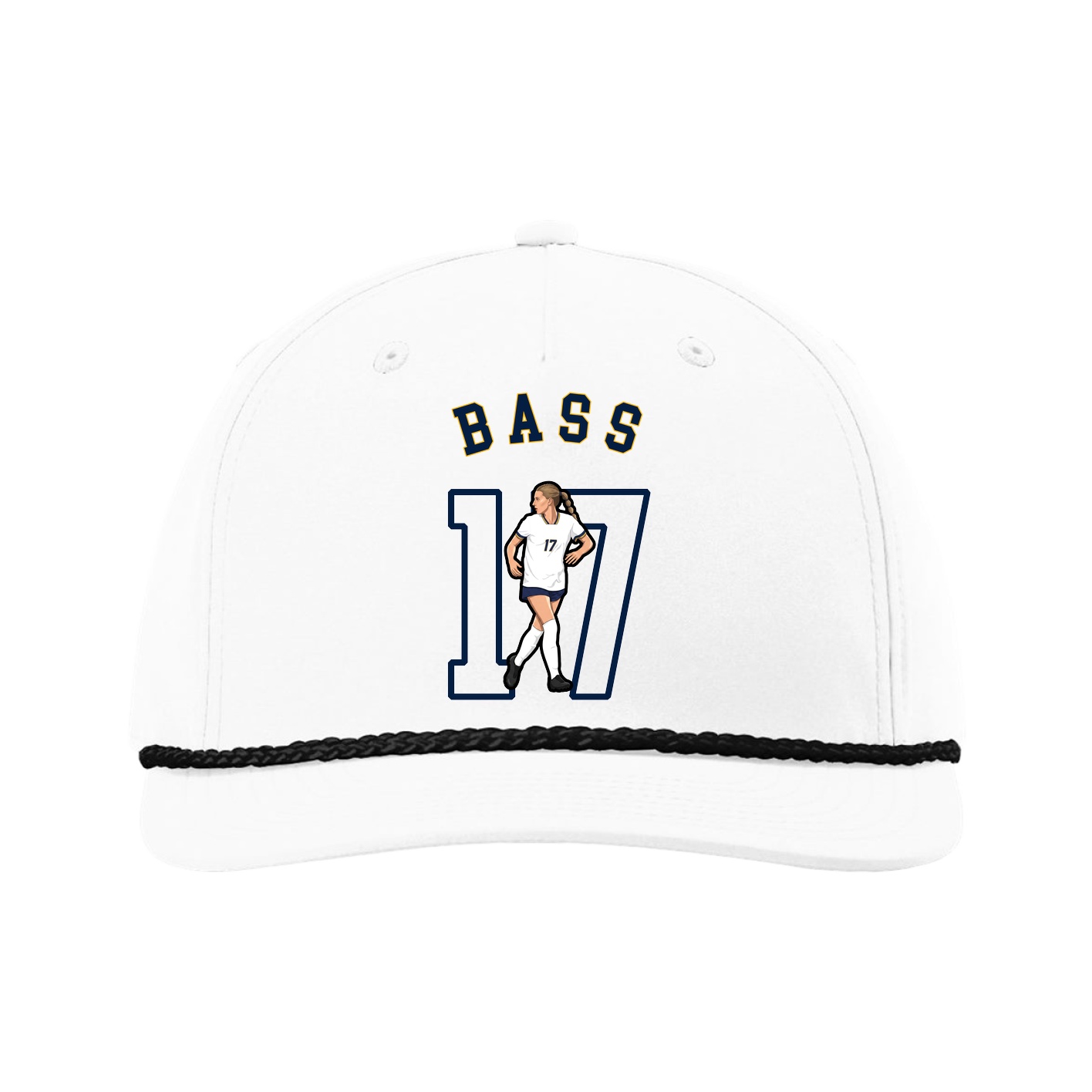 Five-Panel Classic Rope Cap — Shirsey Arch in White