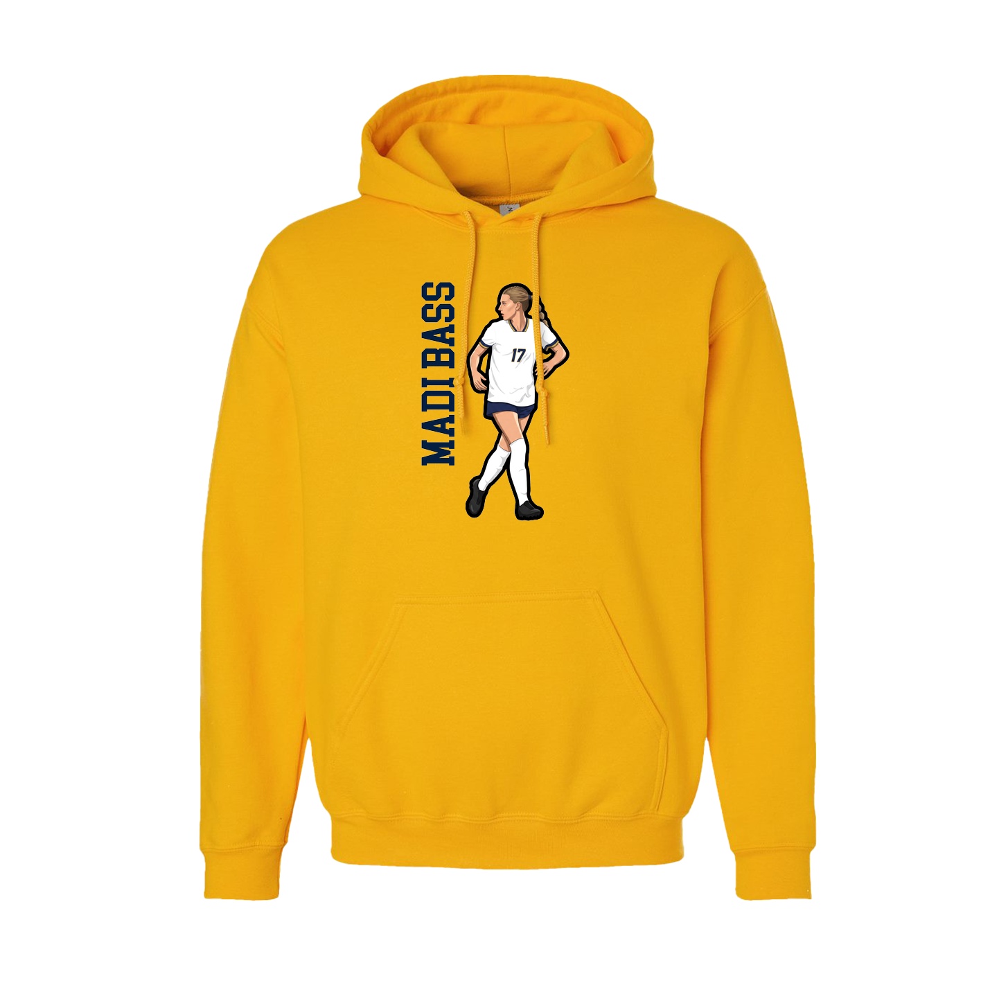 Hoodie — Name Vertical in Gold