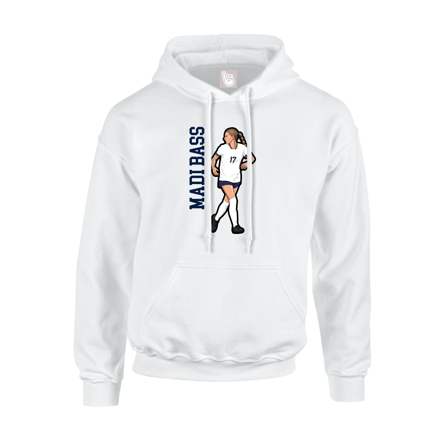 Hoodie — Name Vertical in White