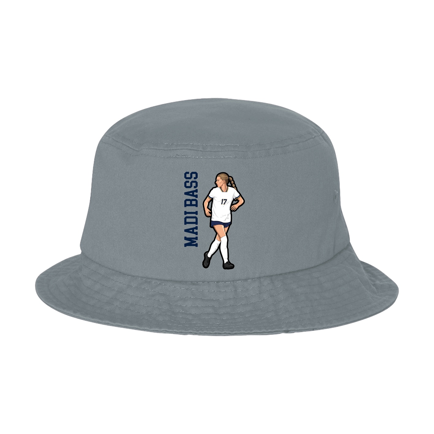 Bucket Cap — Name Vertical in Grey