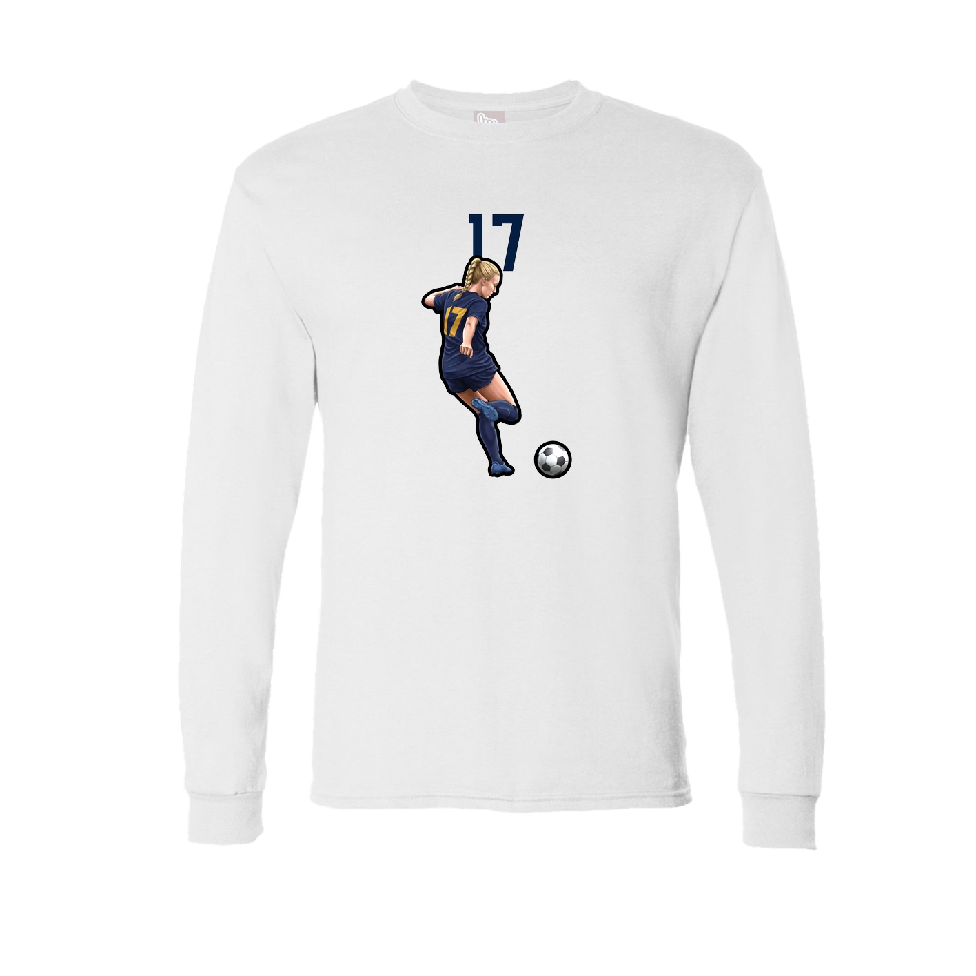 Long Sleeve Tee — Number Top in White